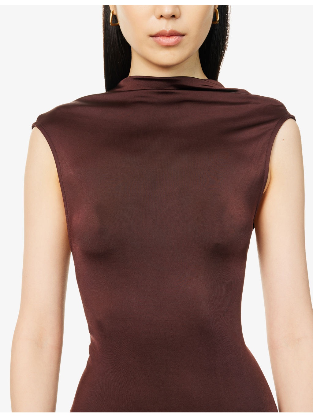 Twisted Sleeveless Stretch-Woven Maxi Dress - 5