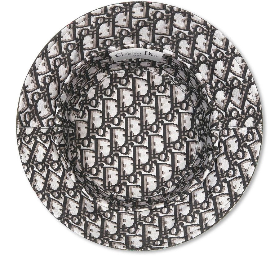 s.t.s　DIOR・TEDDY-Dボブハット☆59 Reversible Teddy-D Small Brim Bucket Hat Black Cotton Blend