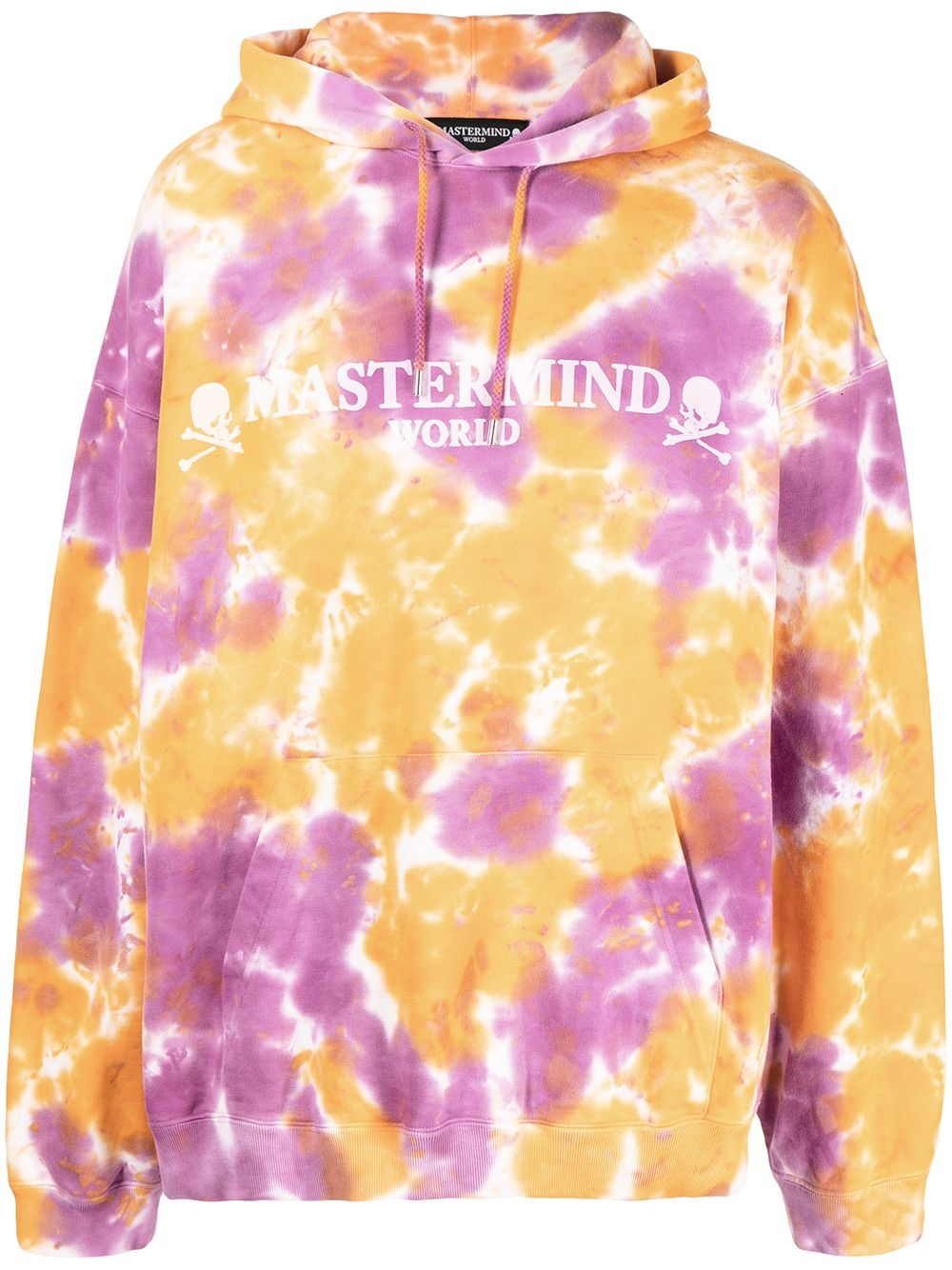 logo-print tie-dye hooded sweatshirt - 1