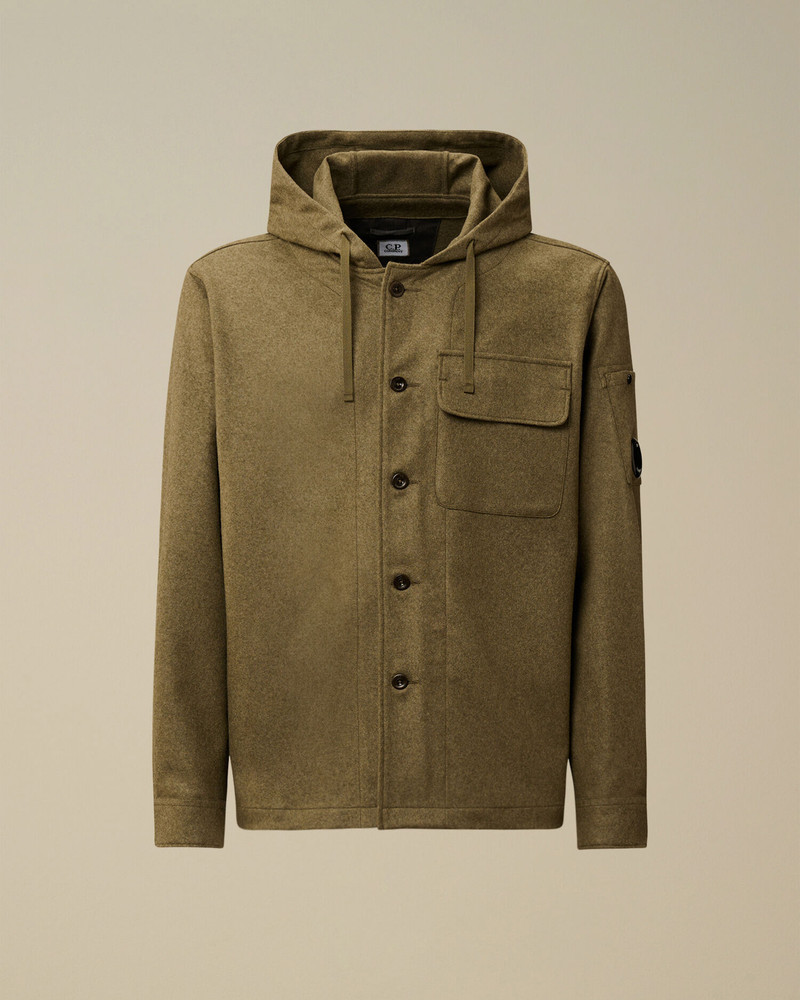 Felt Hooded Button Overshirt 1