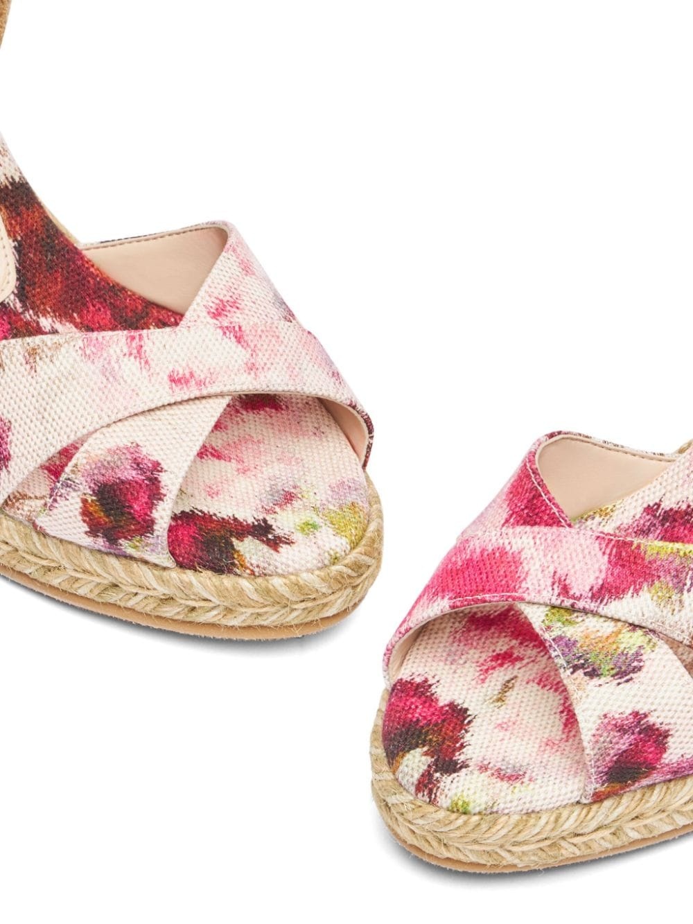 abstract print wedge sandals - 6