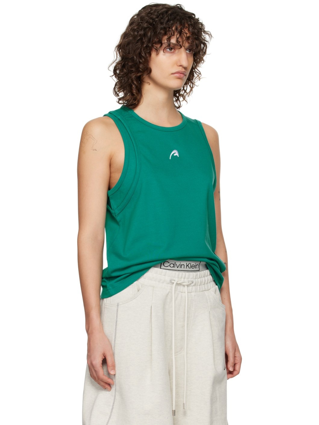 Green Layered Tank Top - 2