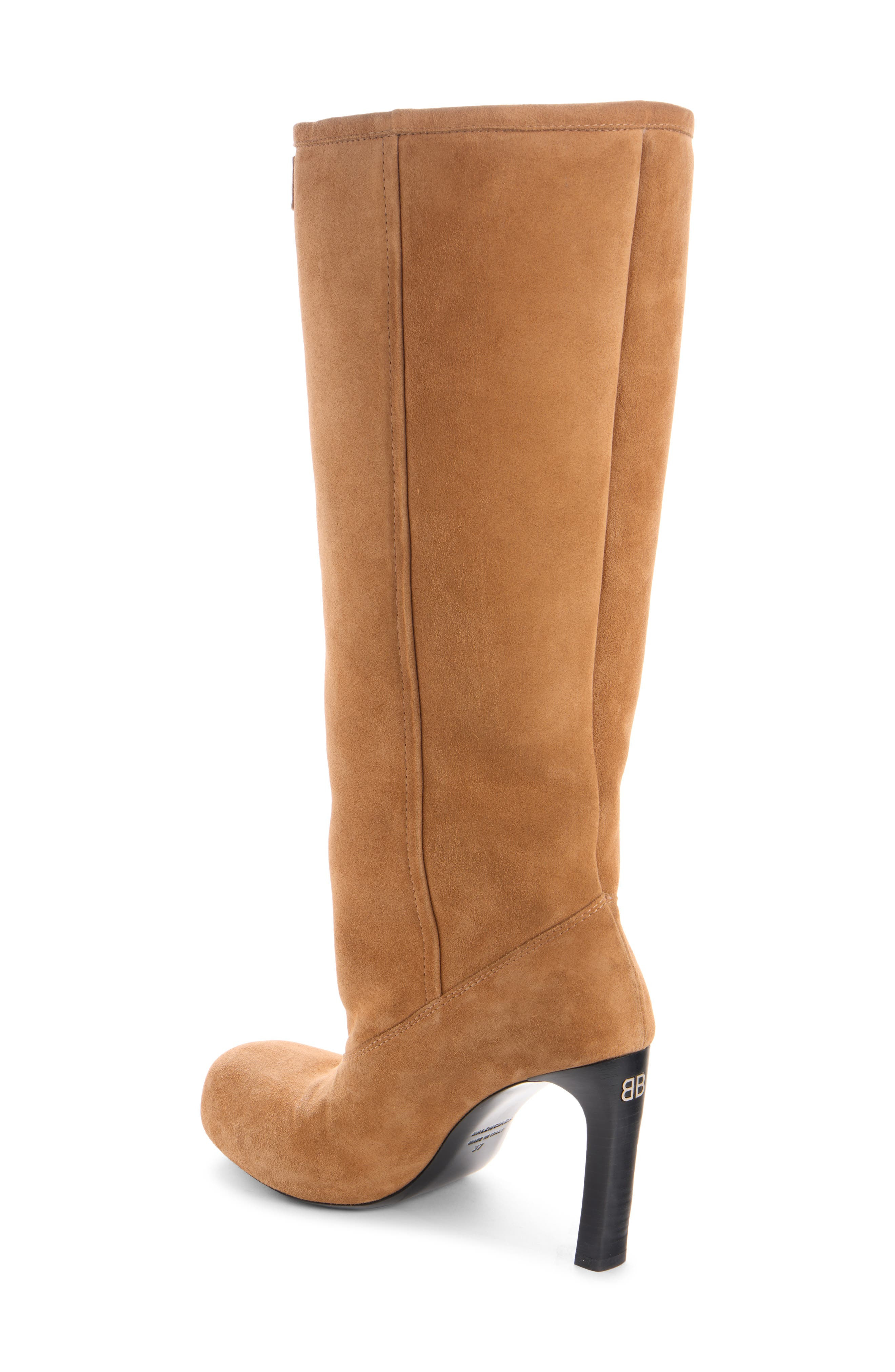 Balenciaga Fargo Knee High Boot in Brown/Silver at Nordstrom - 2