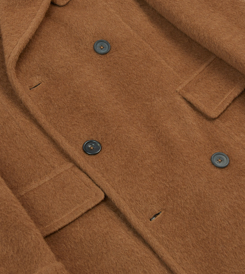 Caramel Double-Breasted Teddy Overcoat 5