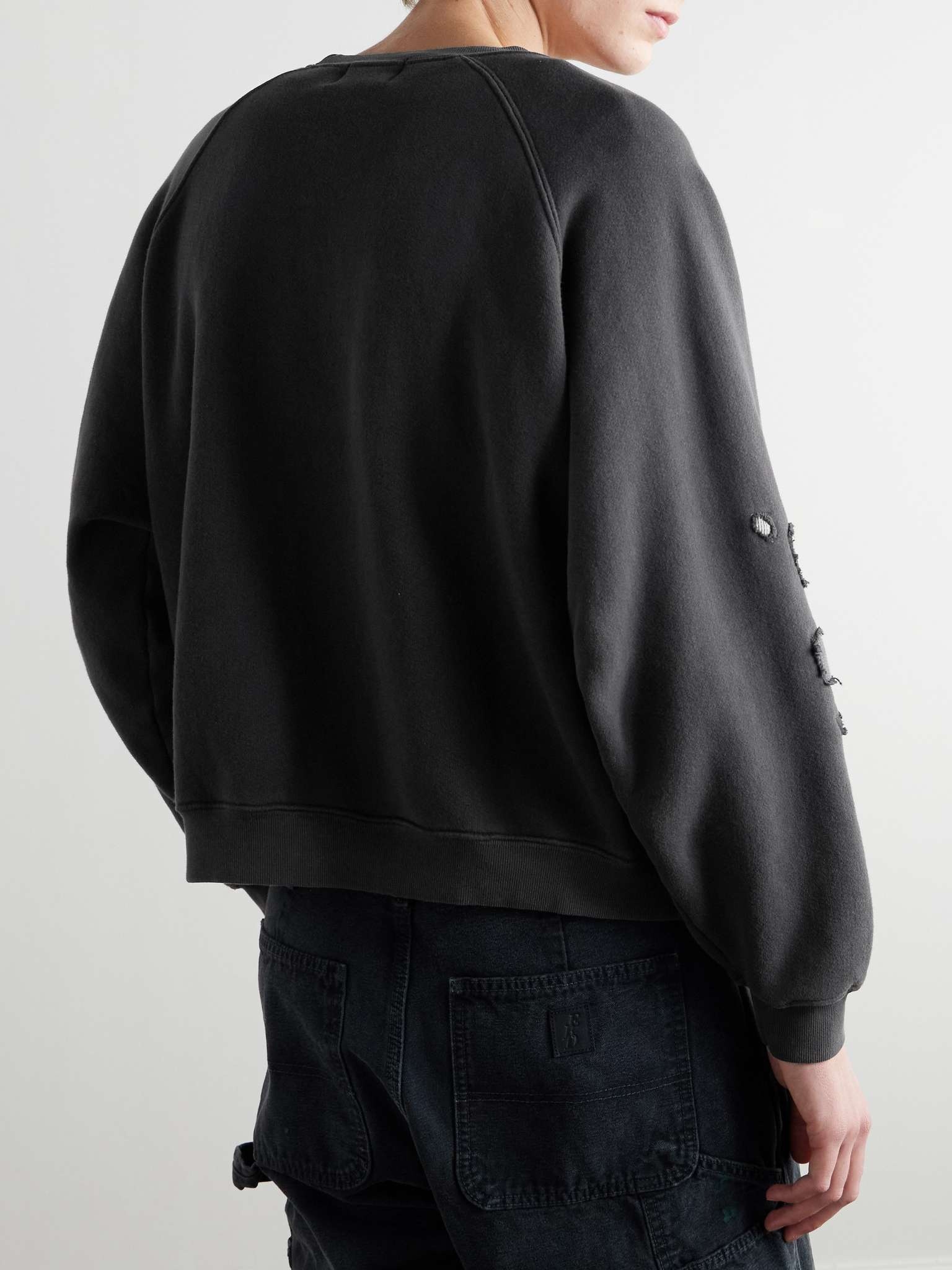 Le Rosey Logo-Print Distressed Cotton-Jersey Sweatshirt - 3
