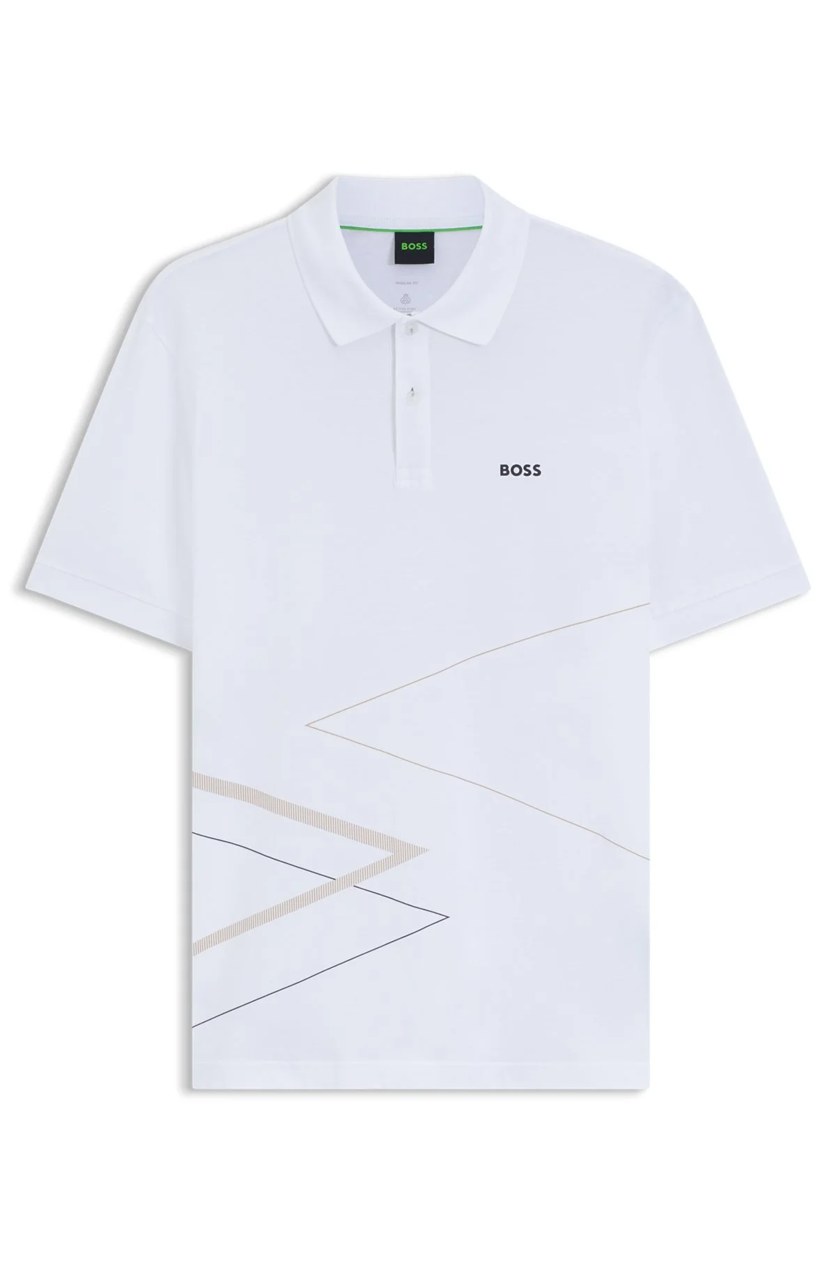 PIMA COTTON POLO SHIRT WITH PLACED PRINT - 1