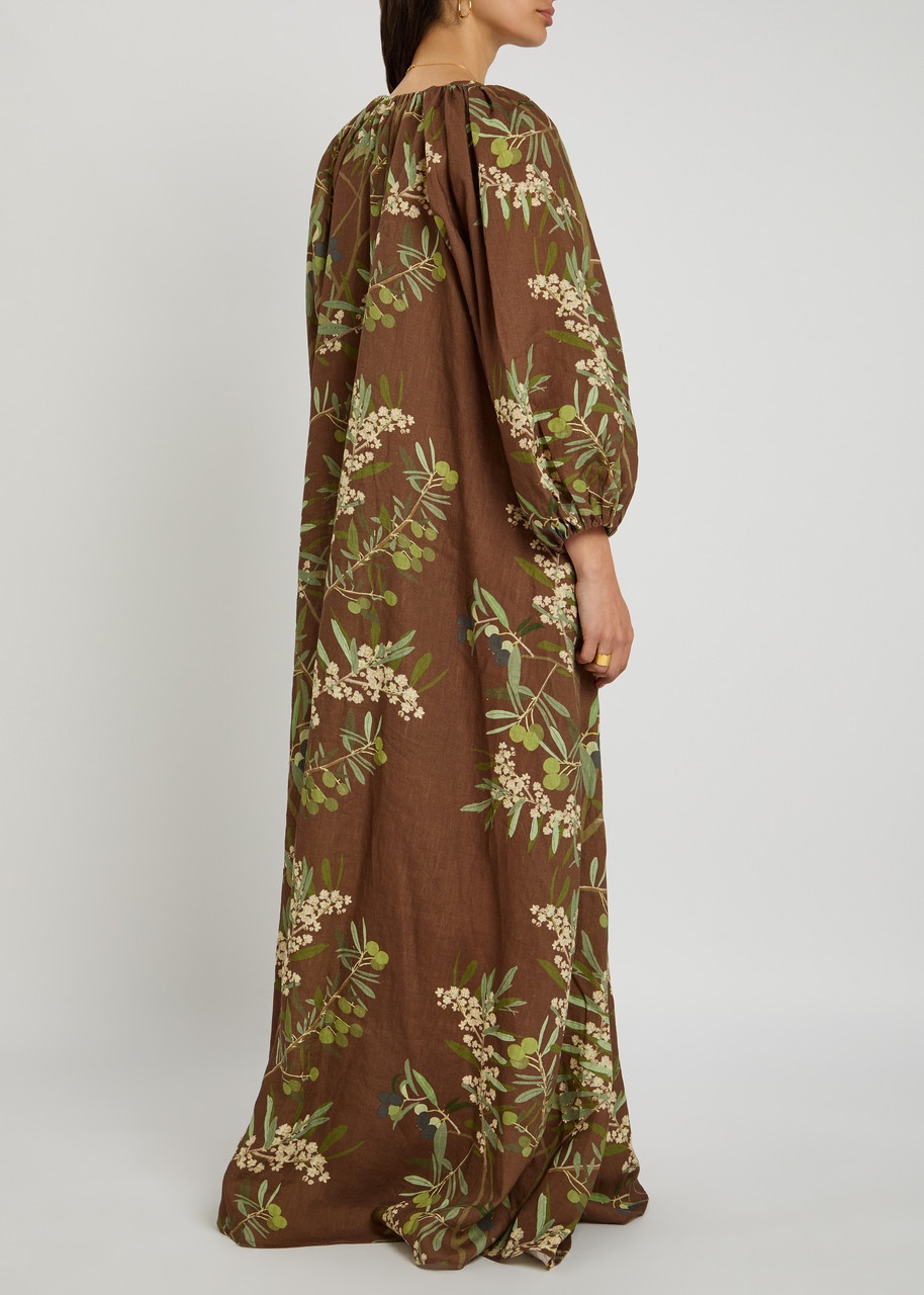 Bernadette Georgio Printed Linen Maxi Dress - 3