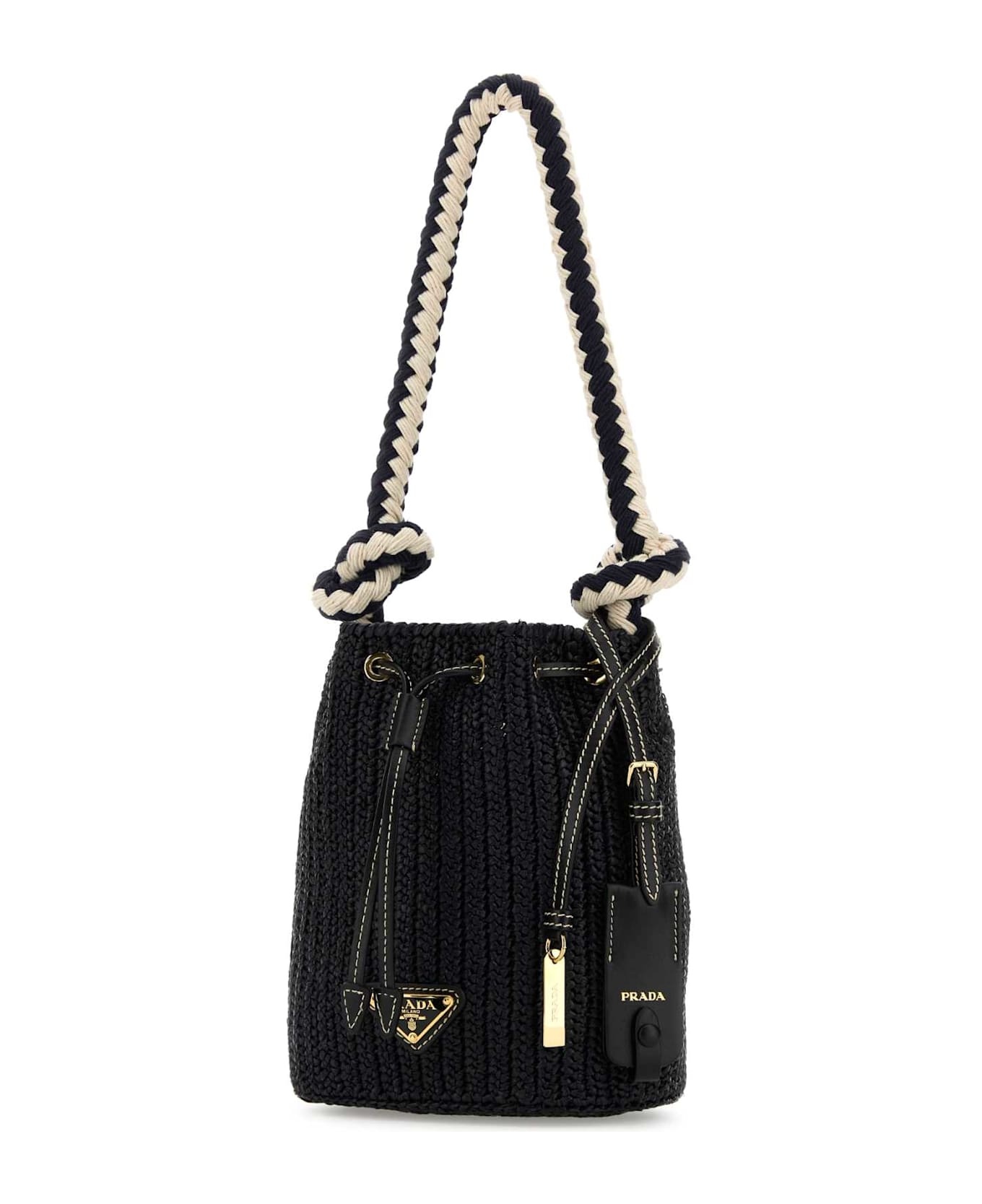 Black Crochet Mini Bucket Bag - 2