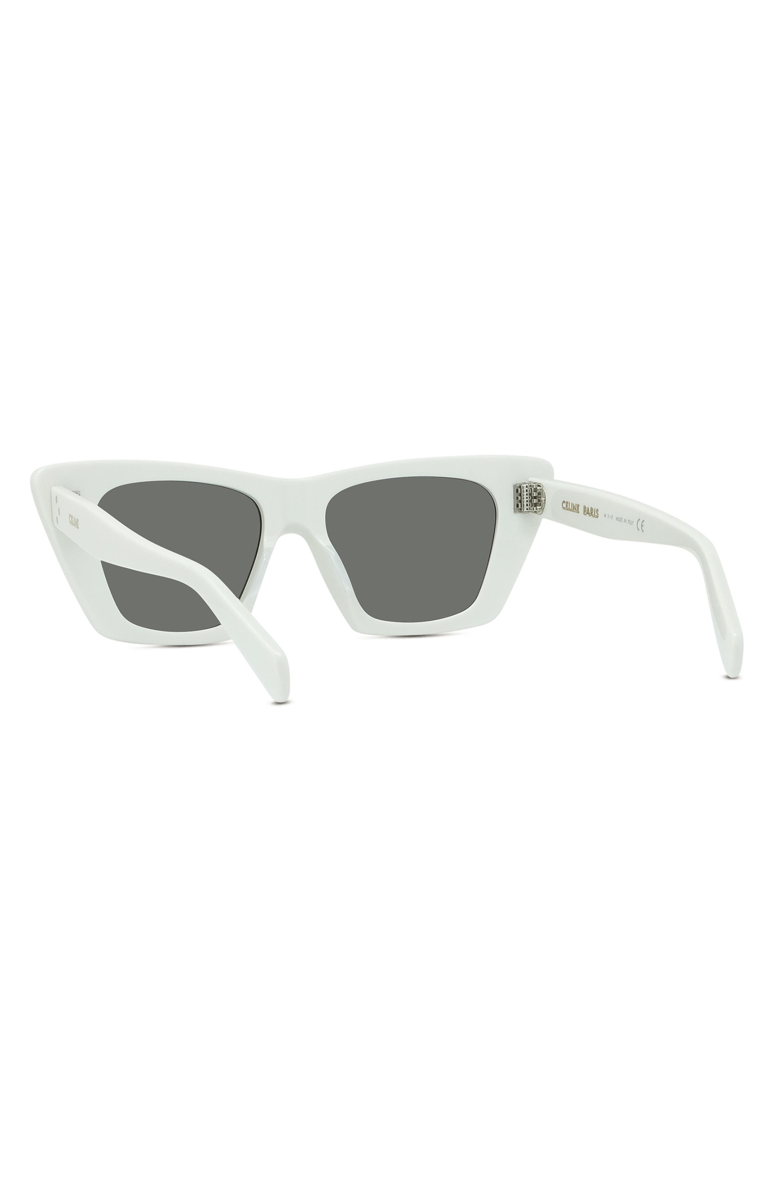 CELINE 51mm Cat Eye Sunglasses in Ivory /Smoke at Nordstrom - 7