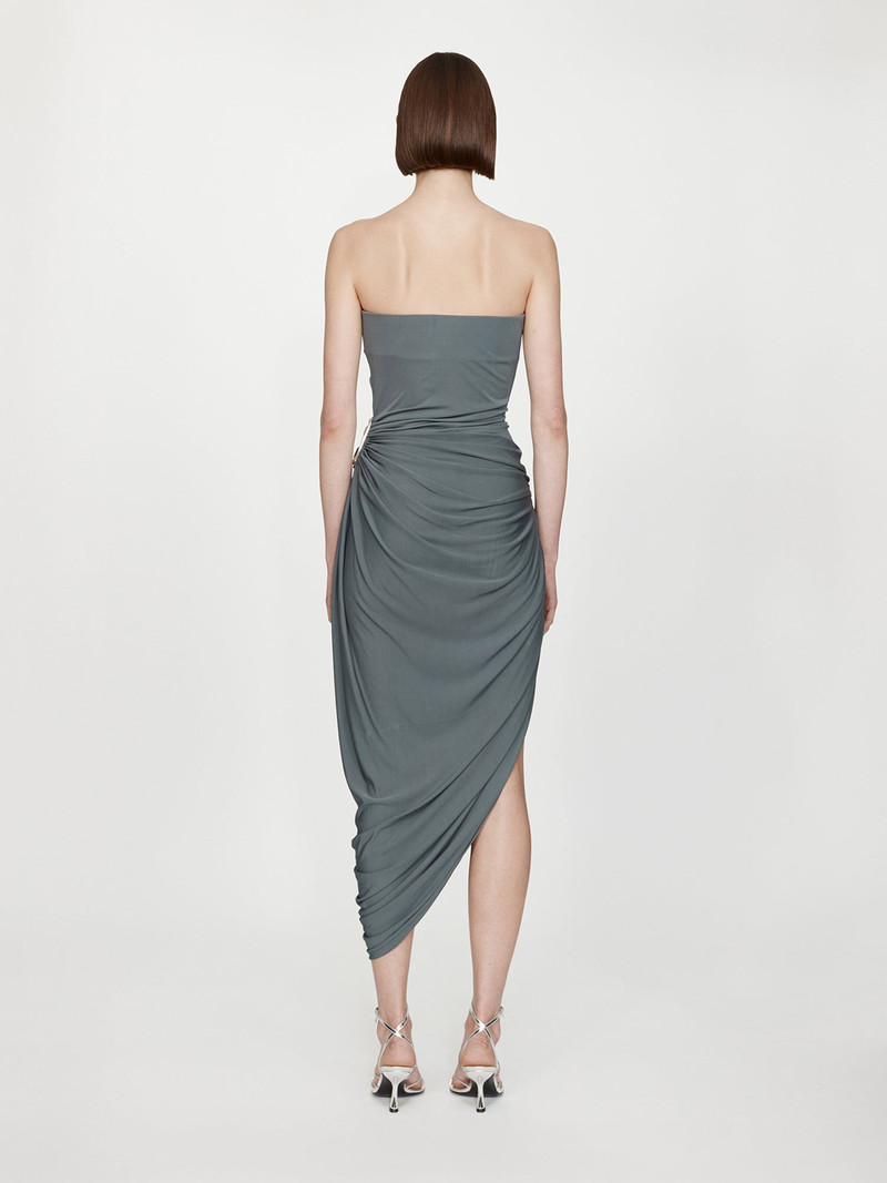 Orica Crystal Ruched Jersey Strapless Dress 4