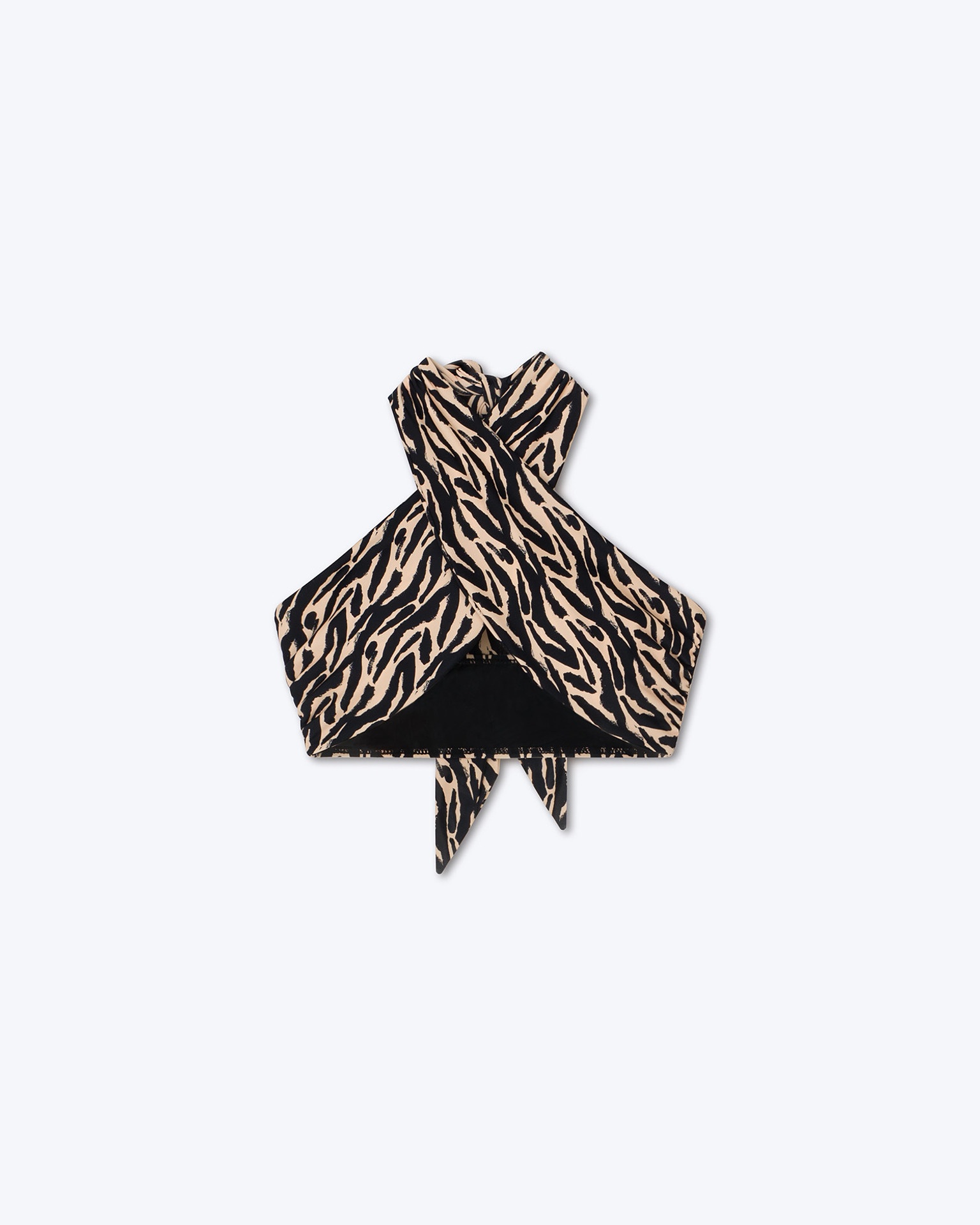 SAURA - Halterneck bikini top - Brushstroke animal - 1