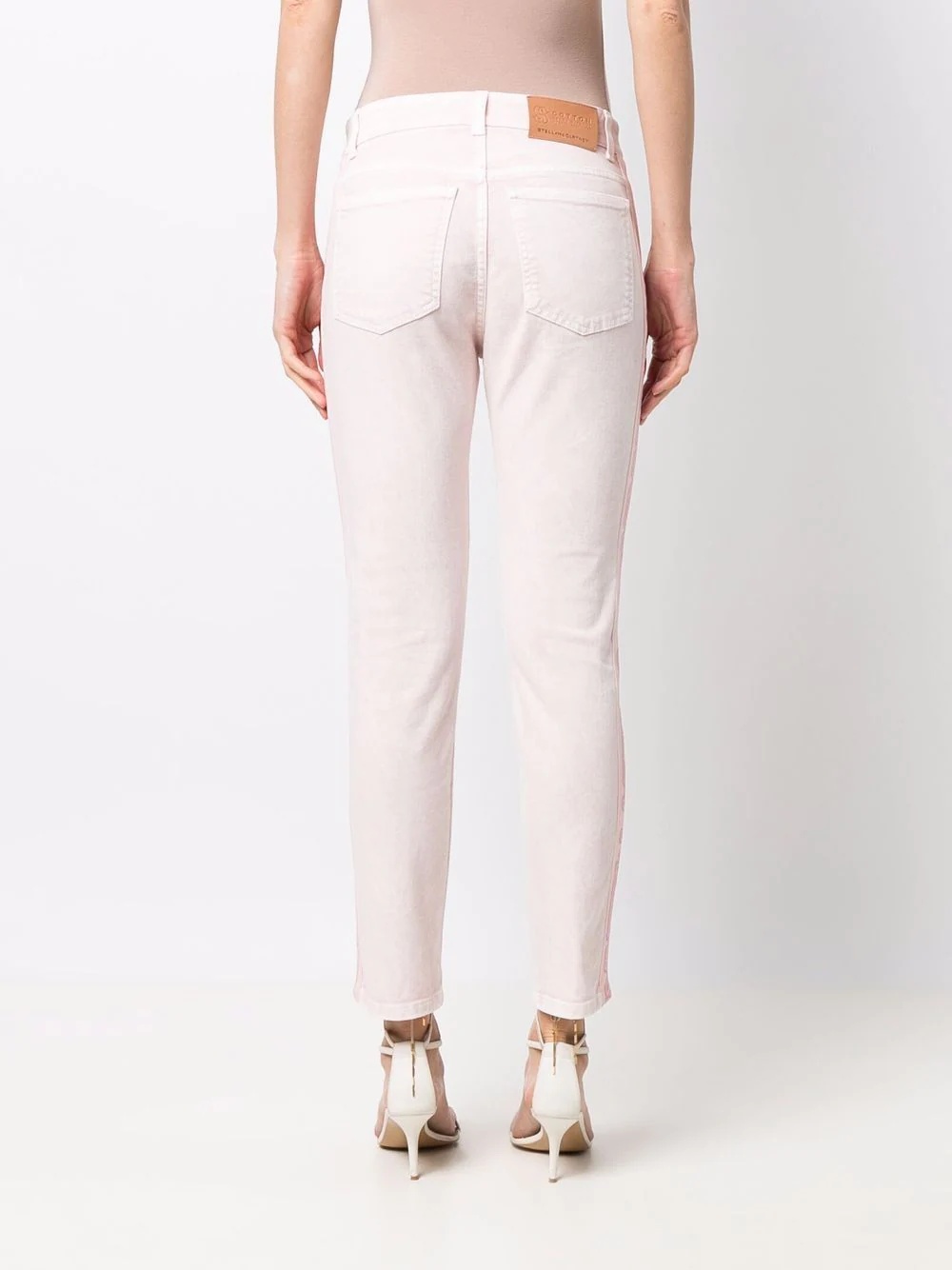 logo tape slim jeans - 4