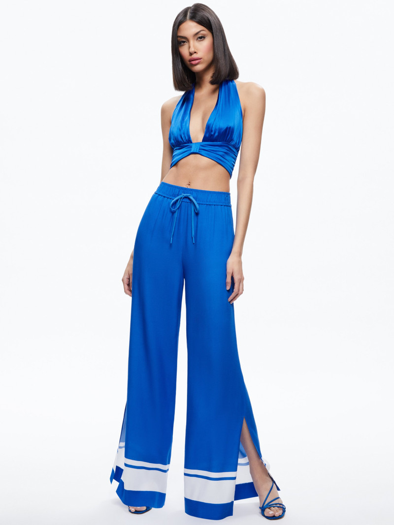 Alice + Olivia SAVETTA HIGH WAISTED WIDE LEG SIDE SLIT PANT outlook