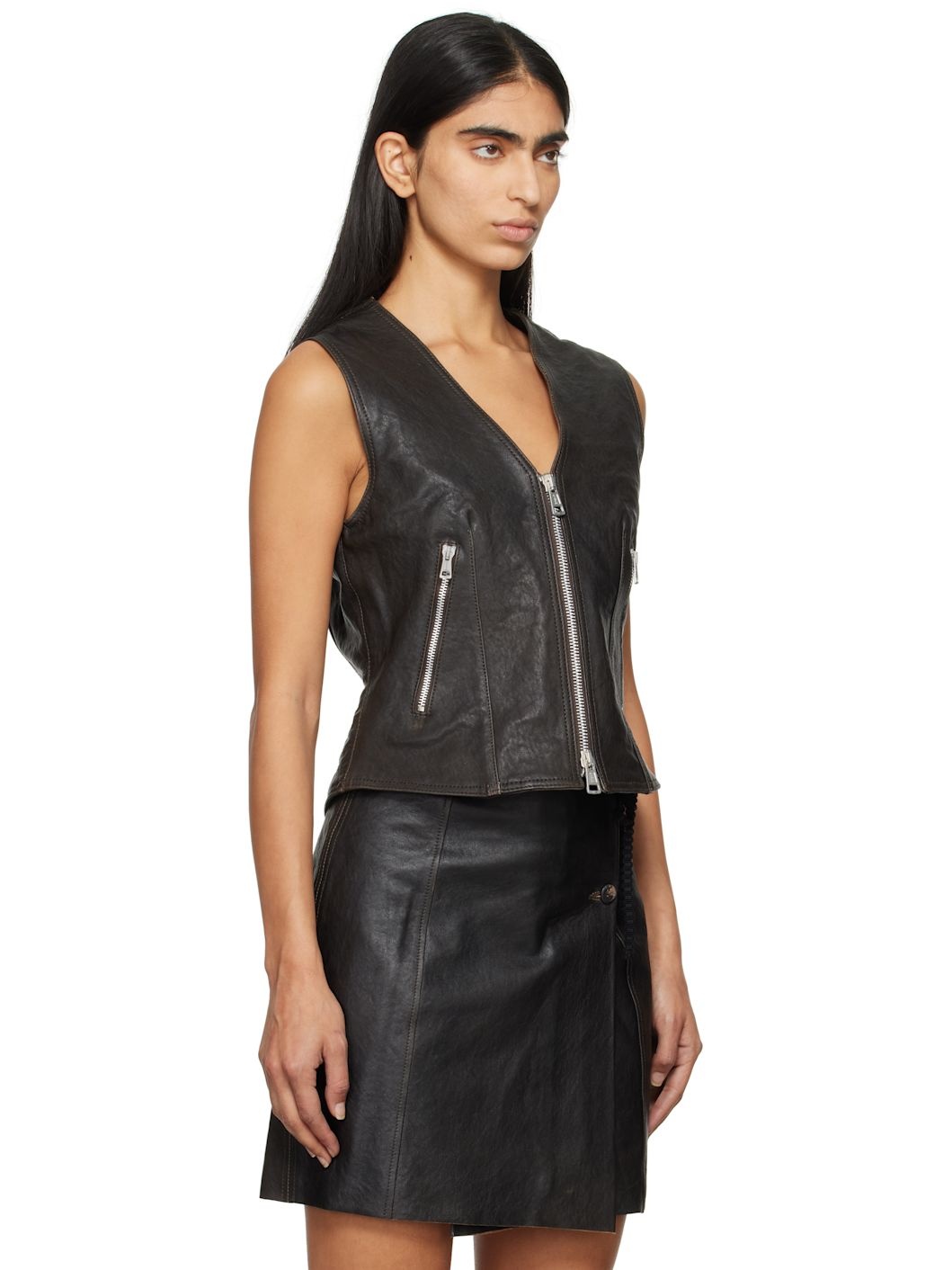 Brown Ripley Leather Vest - 2