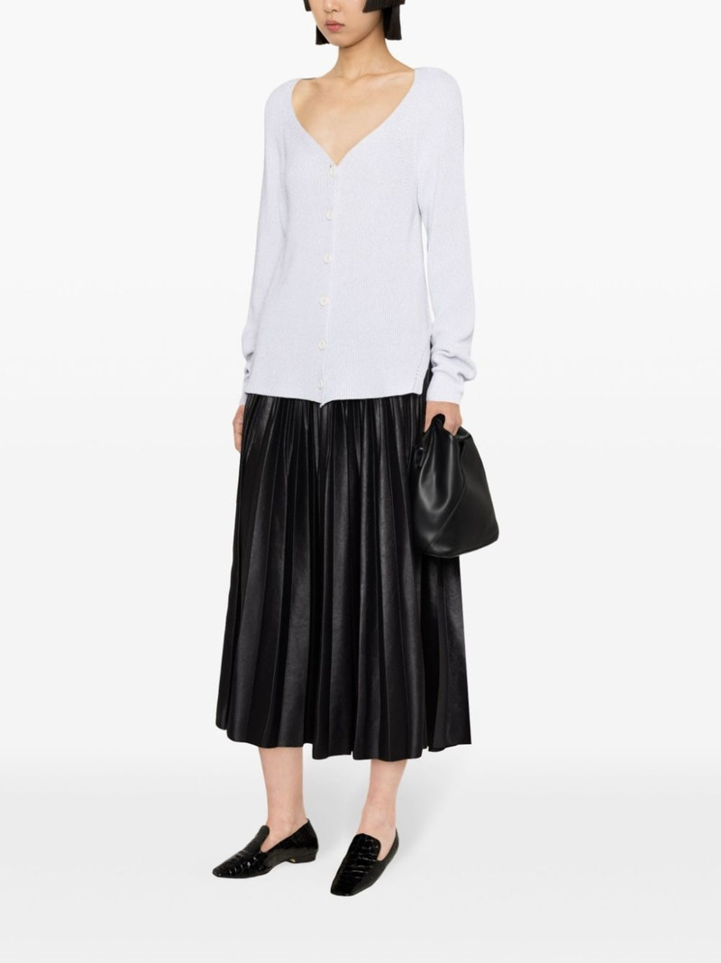 lurex-detailed ribbed-knit cardigan 3