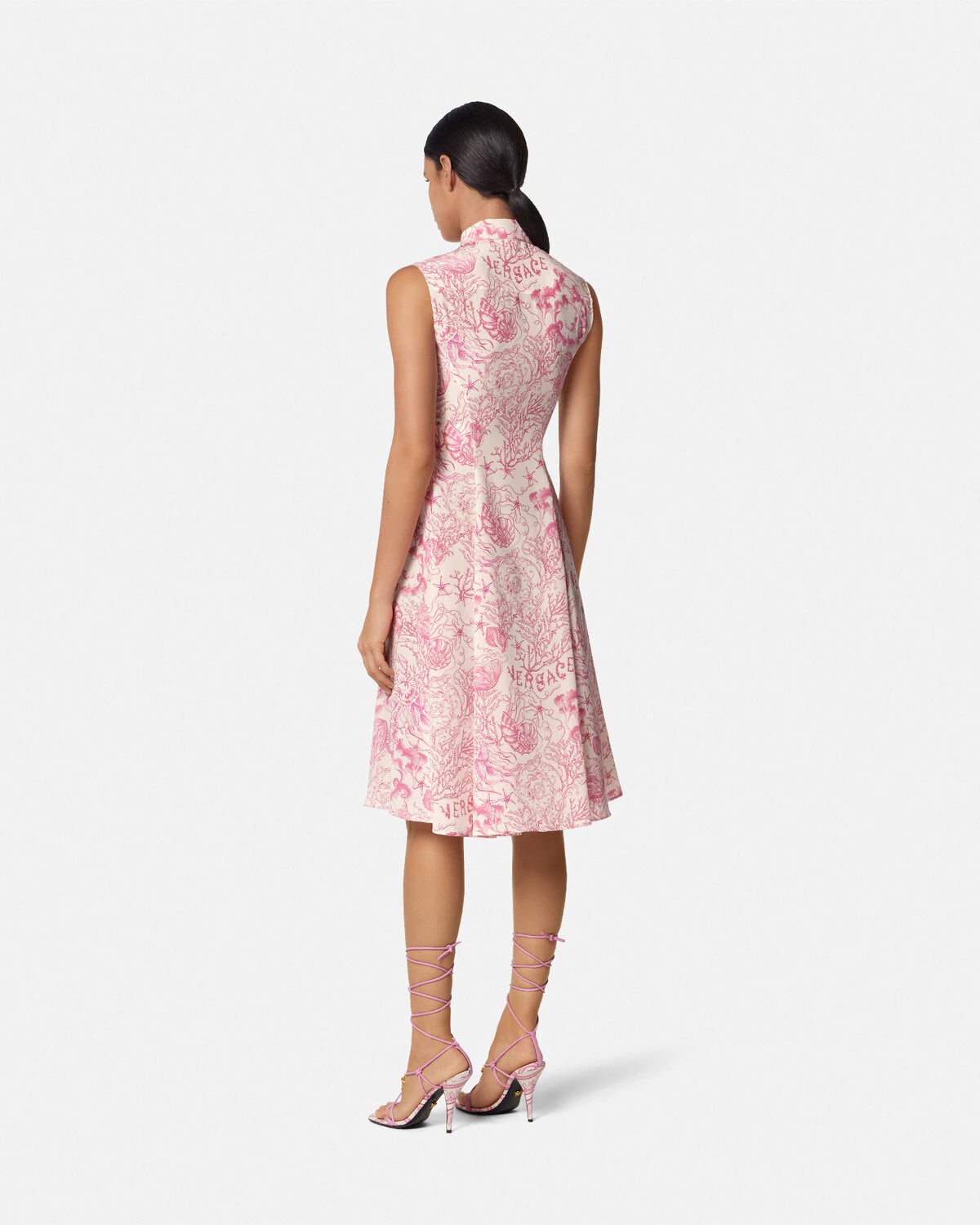 Underwater Barocco Flowy Midi Shirt Dress - 5
