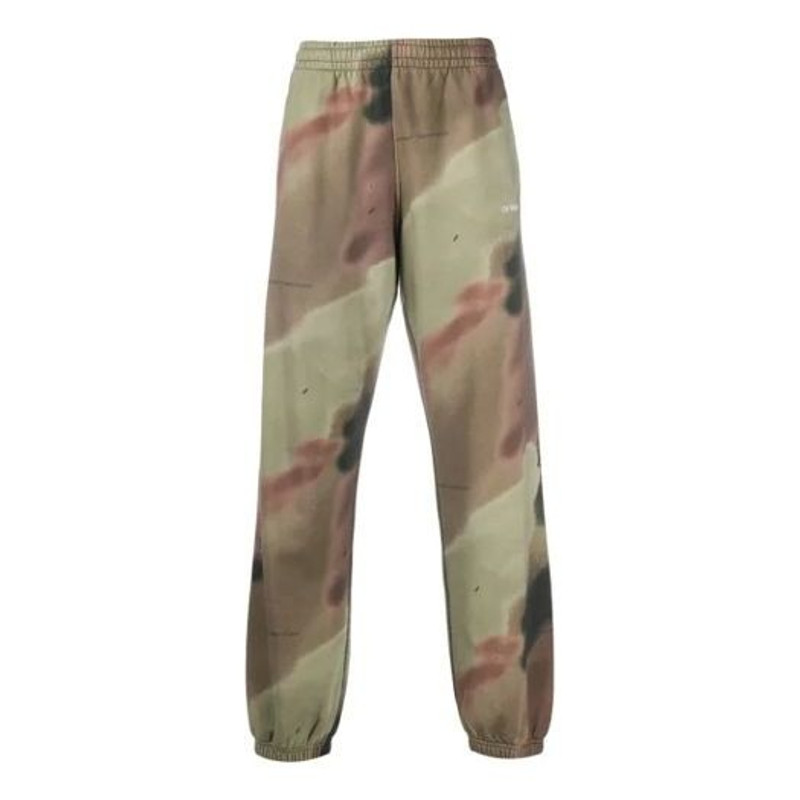 Off-White 위장 인쇄 스포츠 바지 녹색 OMCH029E20FLE0046001 - 1