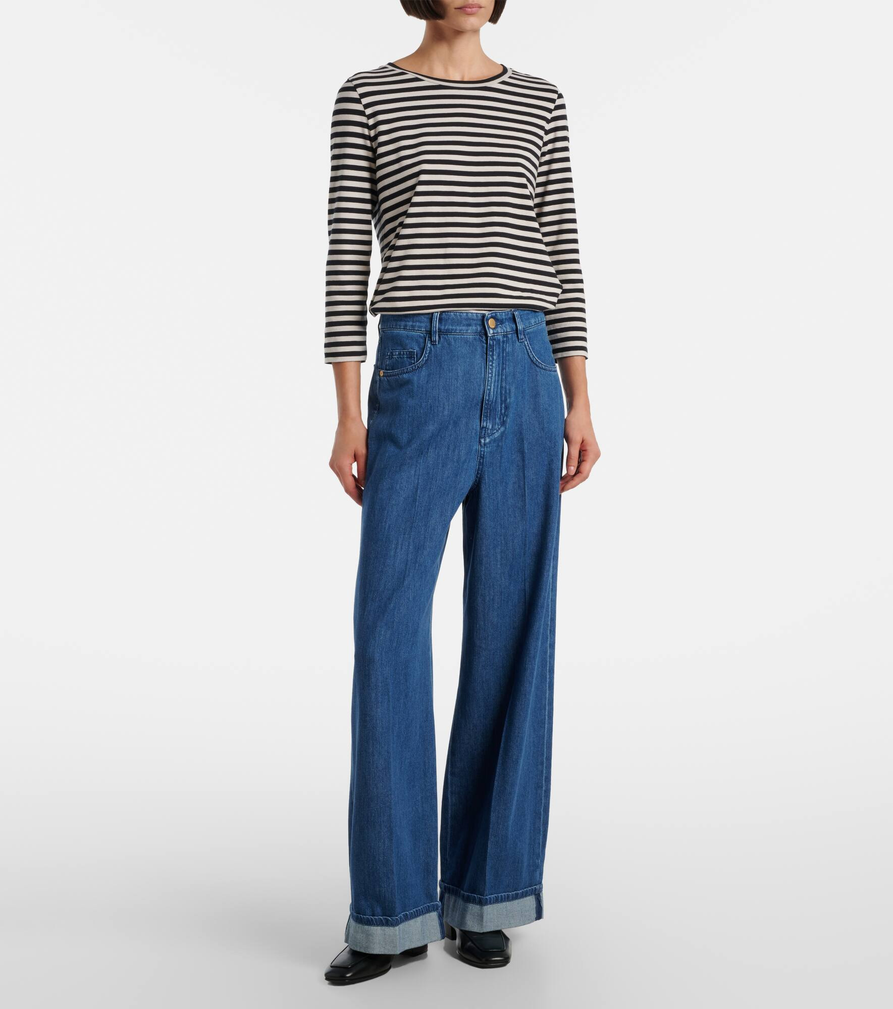 High-rise wide-leg jeans - 7