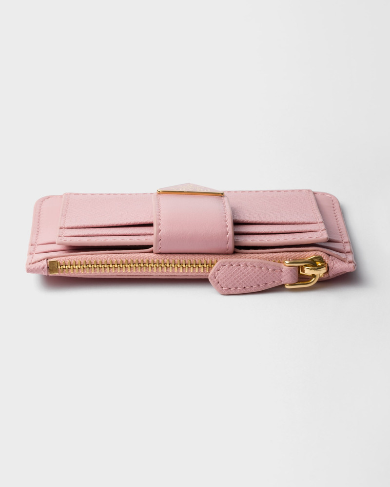 Prada Saffiano and smooth leather card holder outlook