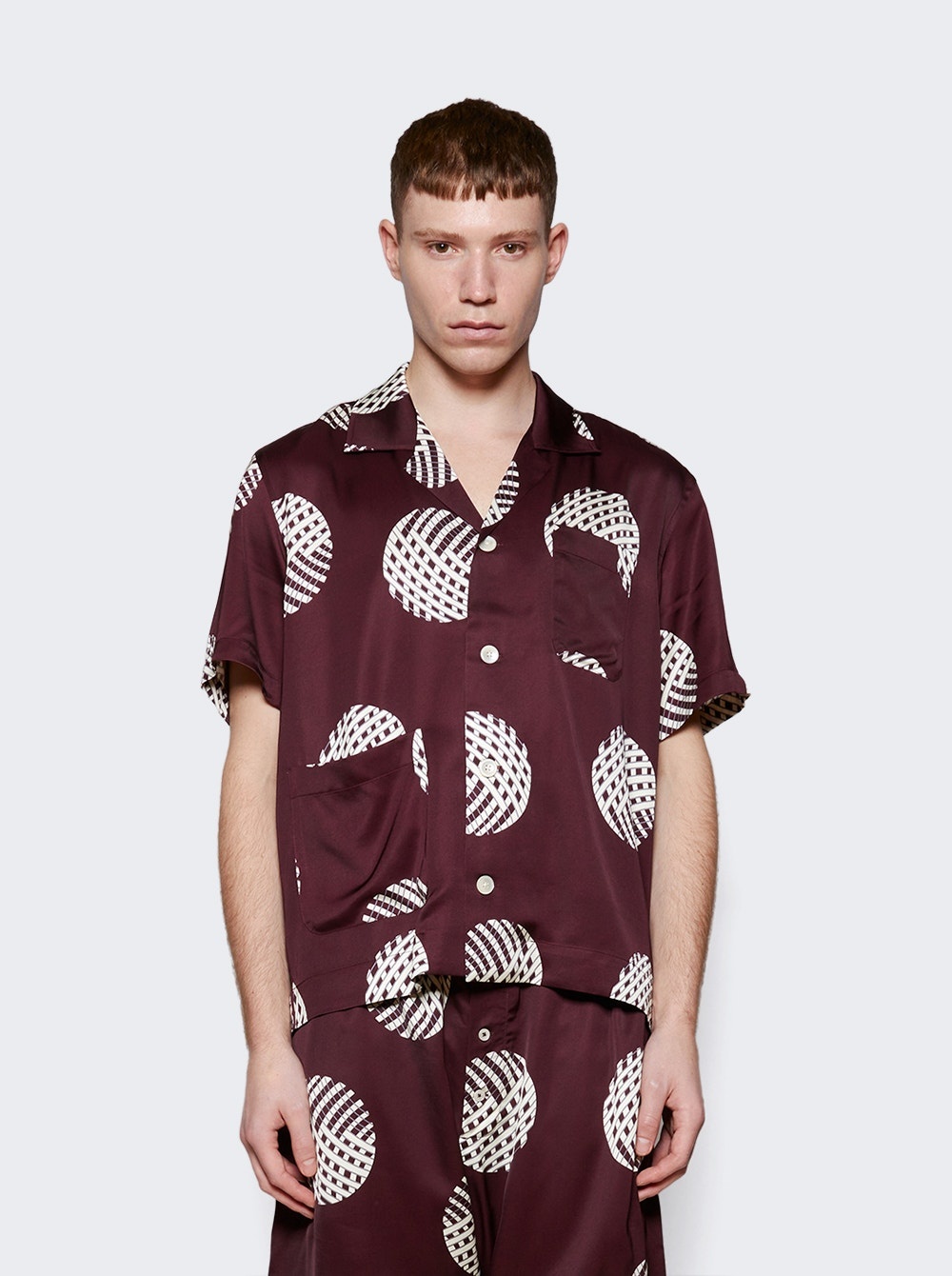 Lattice Sphere Shirt Burgundy - 3