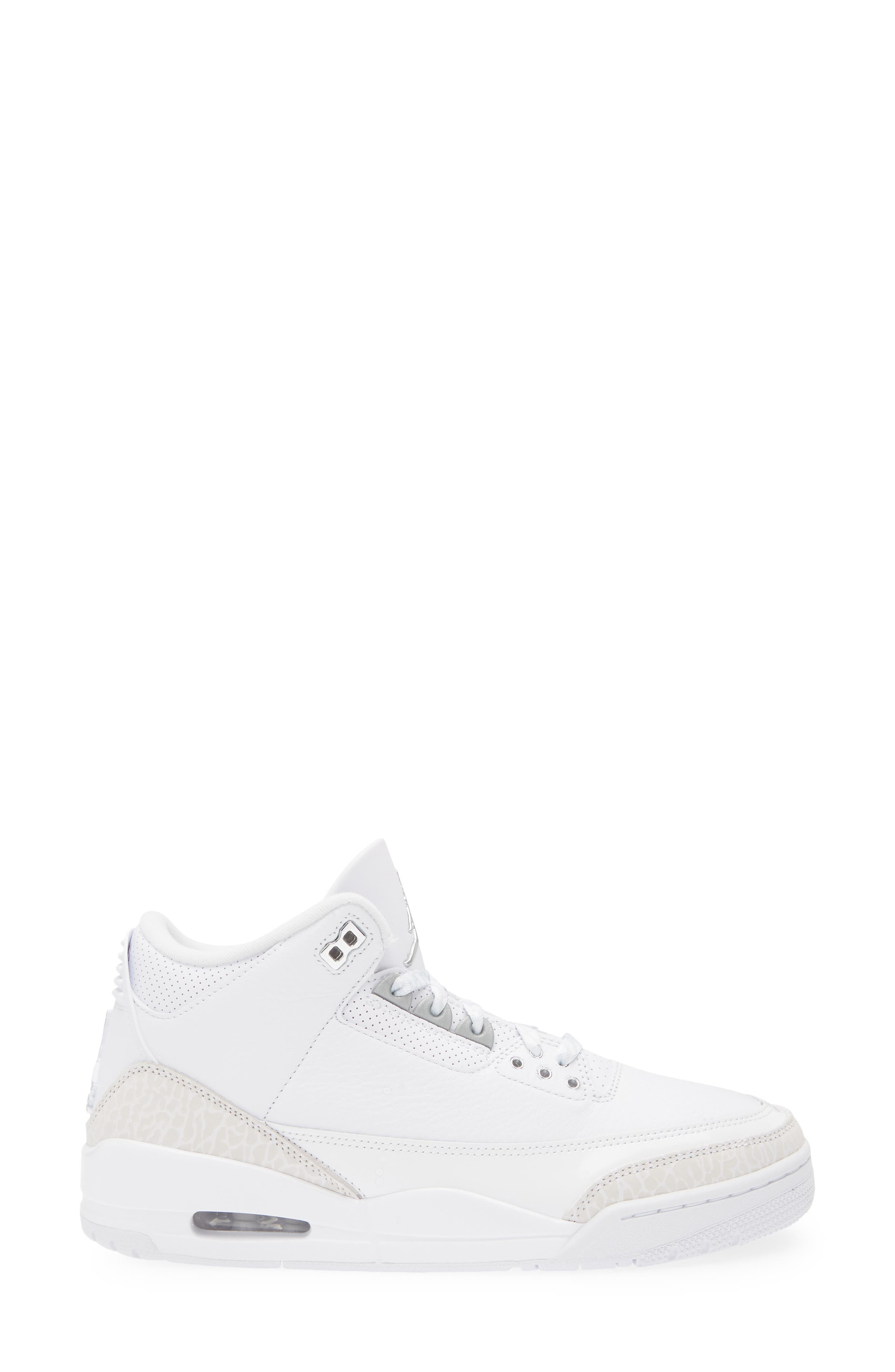 Air Jordan 3 Retro Basketball Sneaker in 111 White/m Silv at Nordstrom - 3