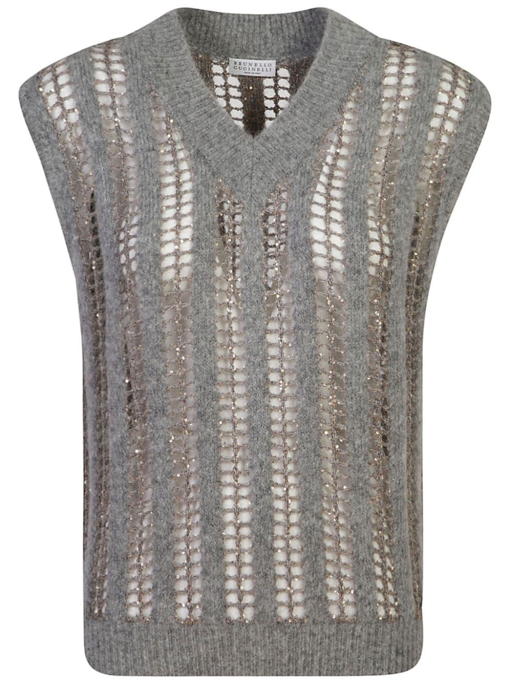 sequin-embellished vest - 1