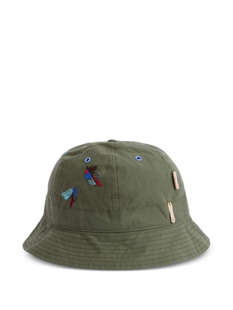Barbour x Paul Smith embroidery-detail bucket hat outlook