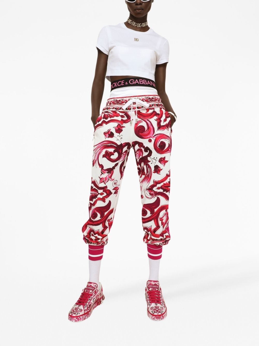 Maiolica-print track pants - 3
