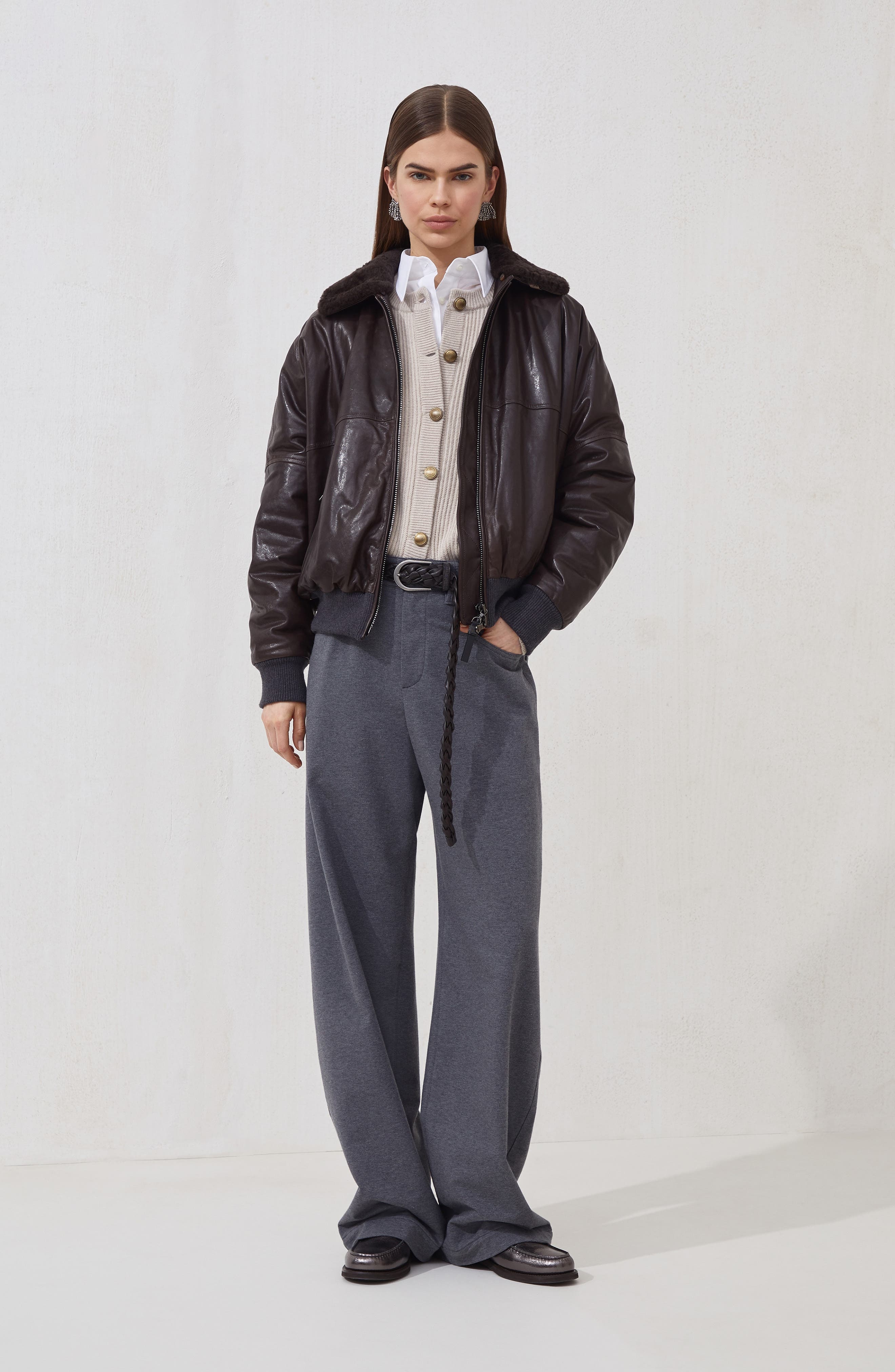 Brunello Cucinelli Five-pocket Loose trousers in Lead at Nordstrom - 5