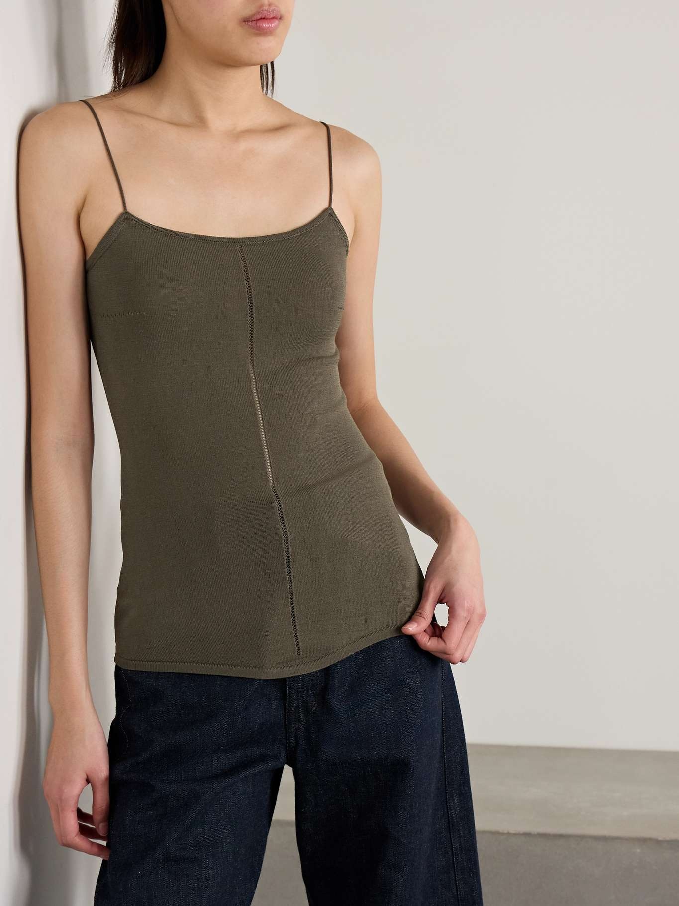 Knitted tank Army green - 3