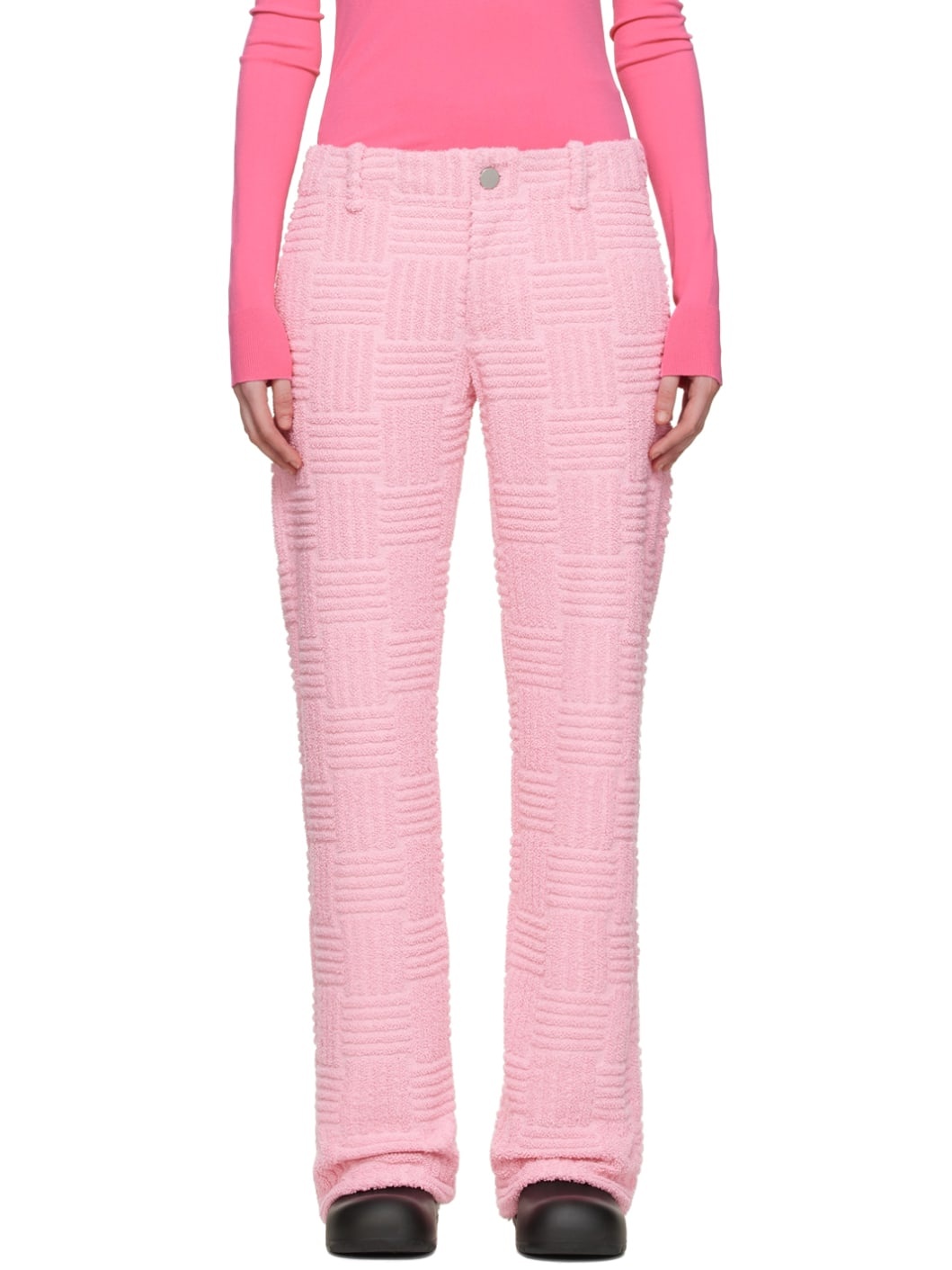 Pink Intreccio Trousers - 1