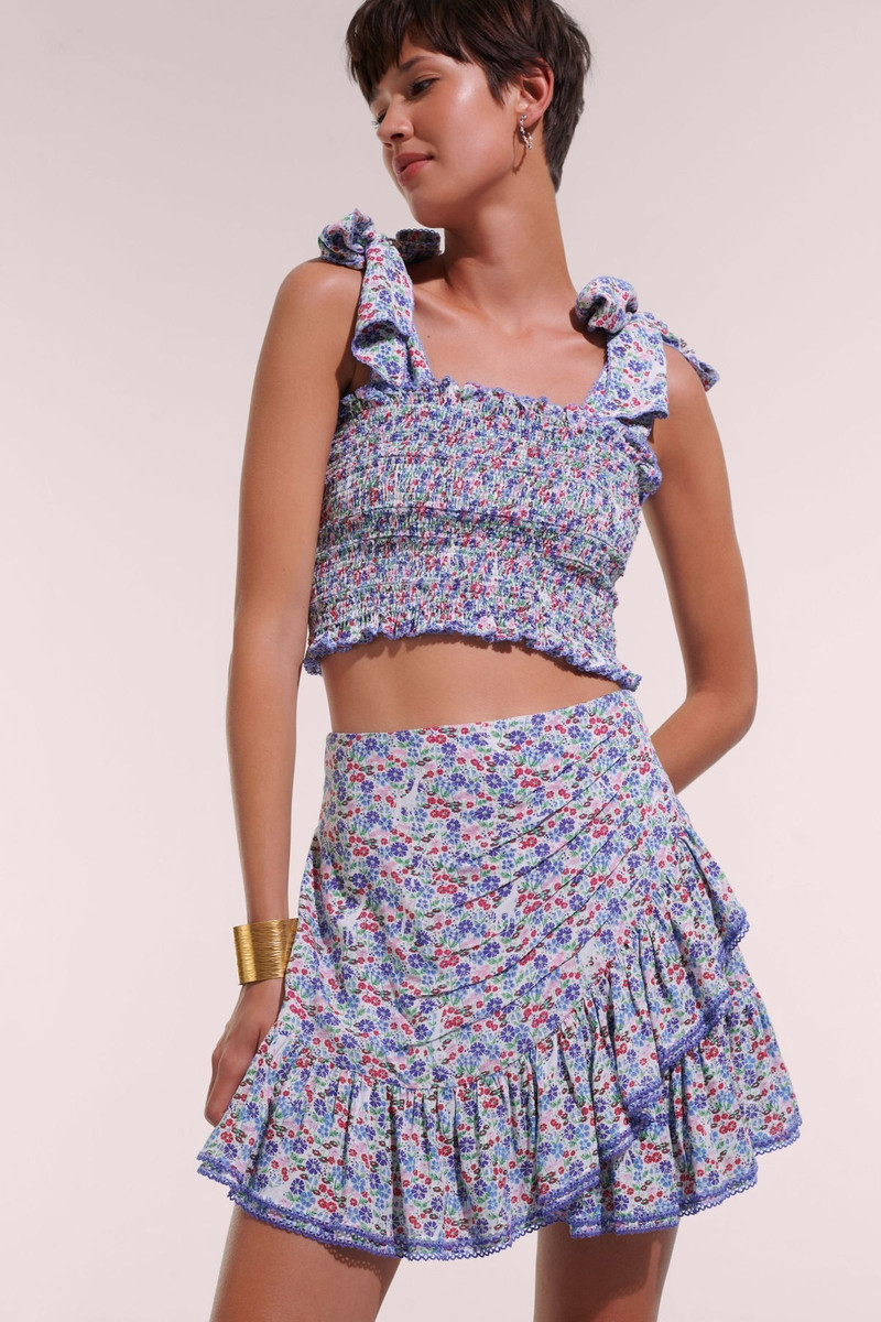 Mini Skirt Mabelle - Blue Jardin 1