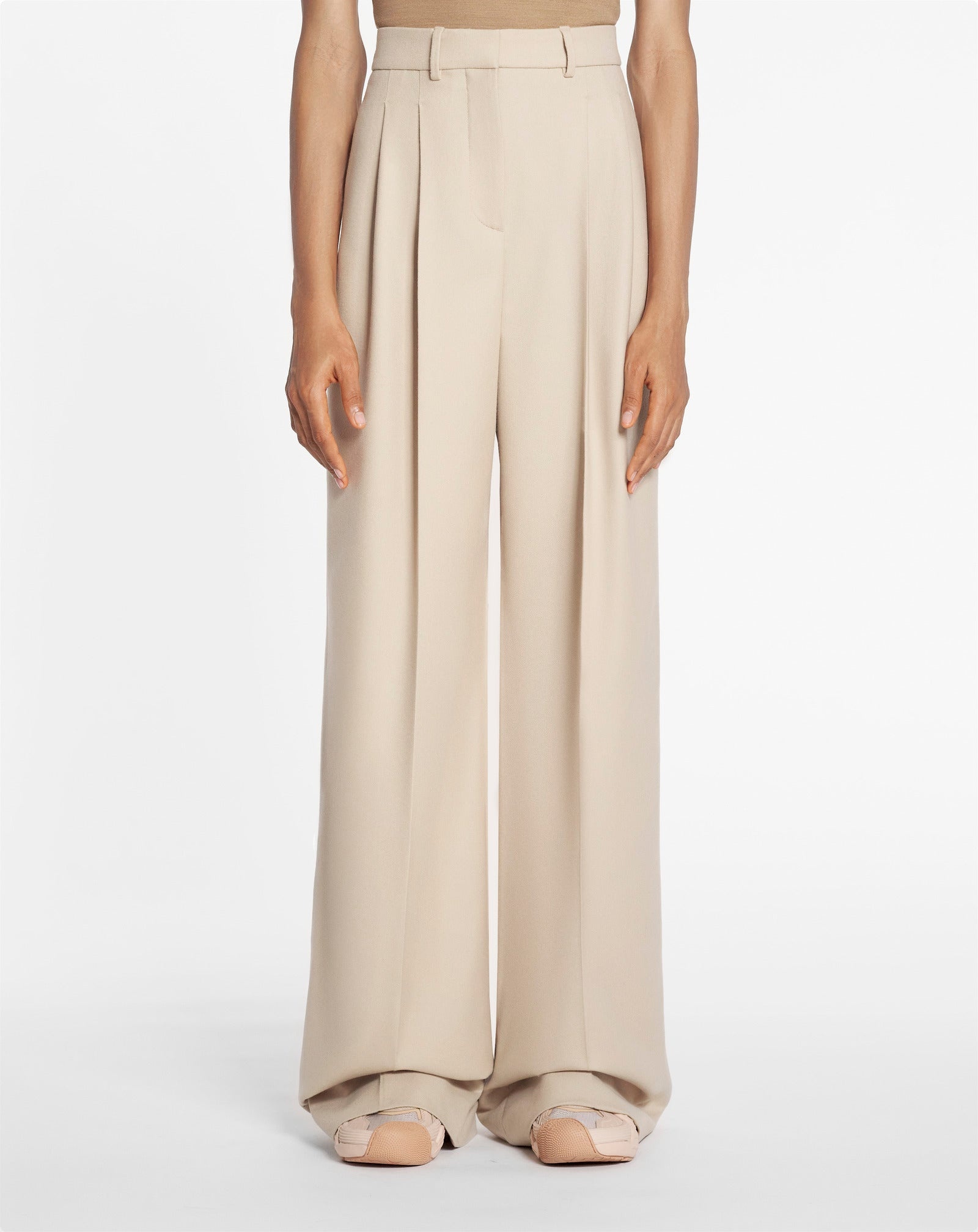 PLEATED WIDE LEG TAILORED PANT - 3