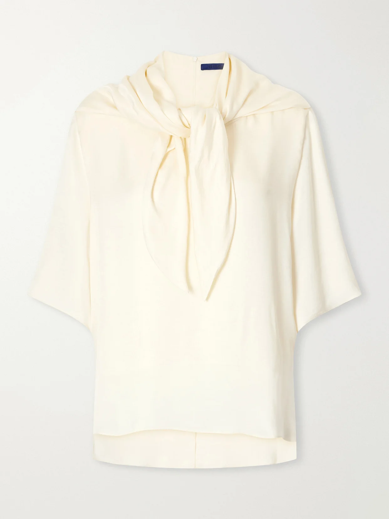 Anita Scarf-detailed Satin T-shirt - 1