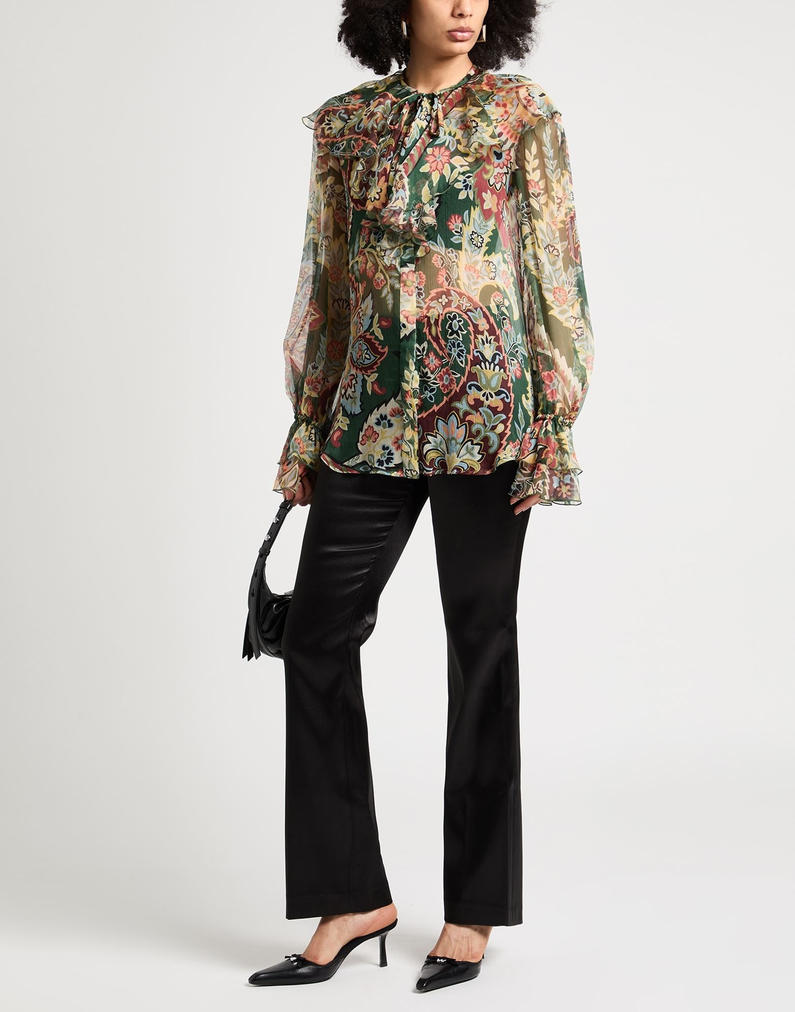 Green Women's Floral Shirts & Blouses - 2