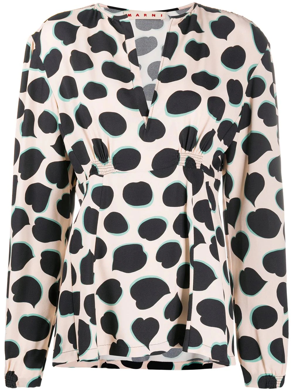 polka dot print blouse - 1