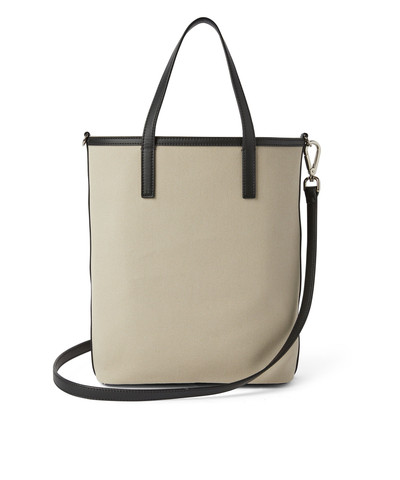 MSGM Canvas cotton mini tote bag with leather details outlook
