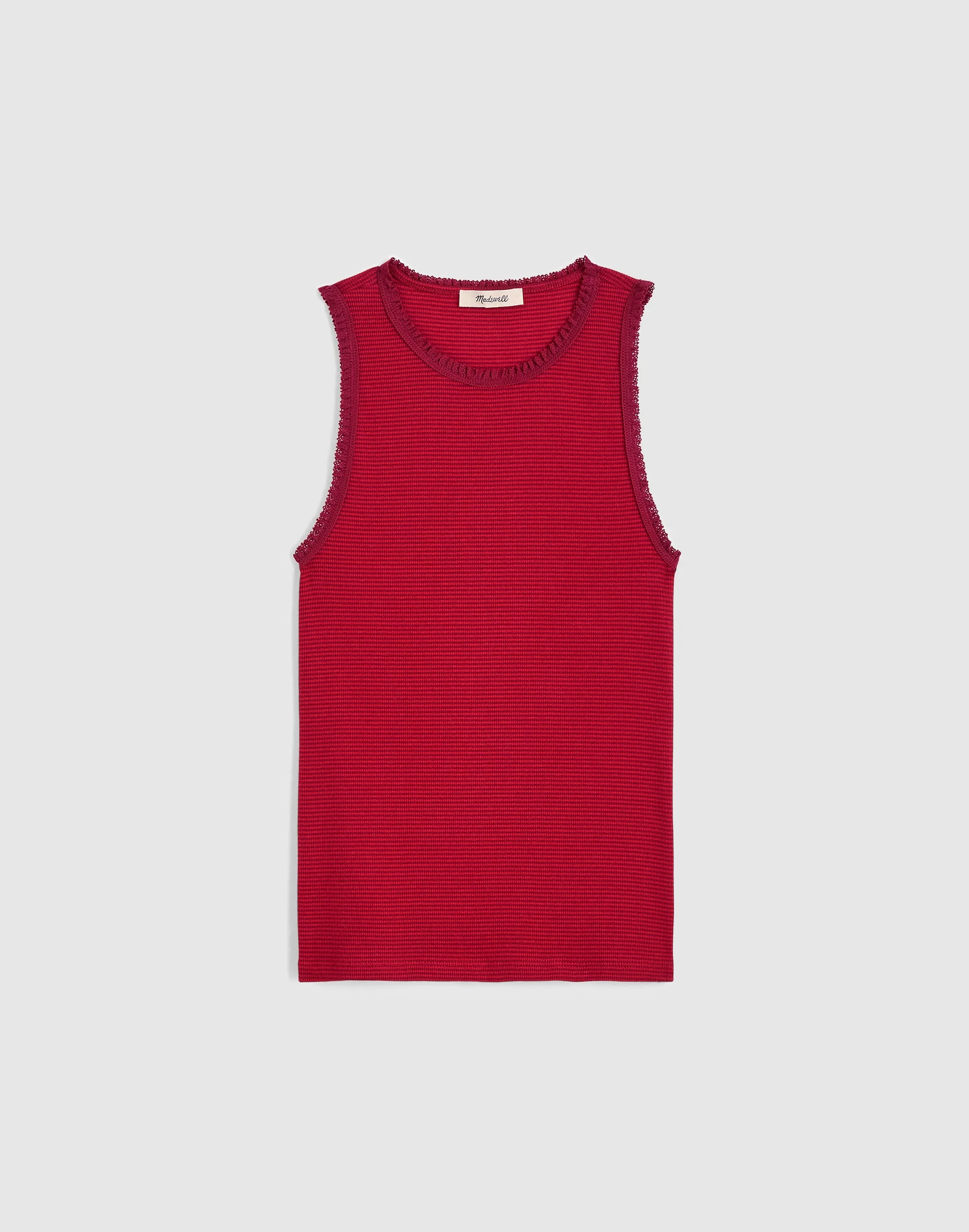 Lace-Trim Ribbed Tank - 1