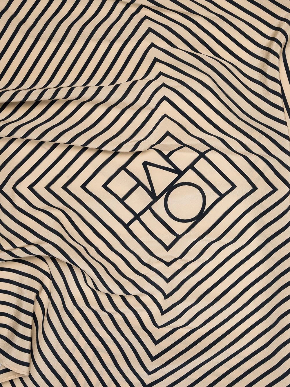geometric monogram print silk scarf - 3