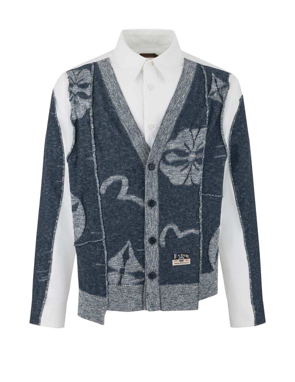 2-in-1 Seagull and Kamon Embroidery Relax Fit Shirt - 11