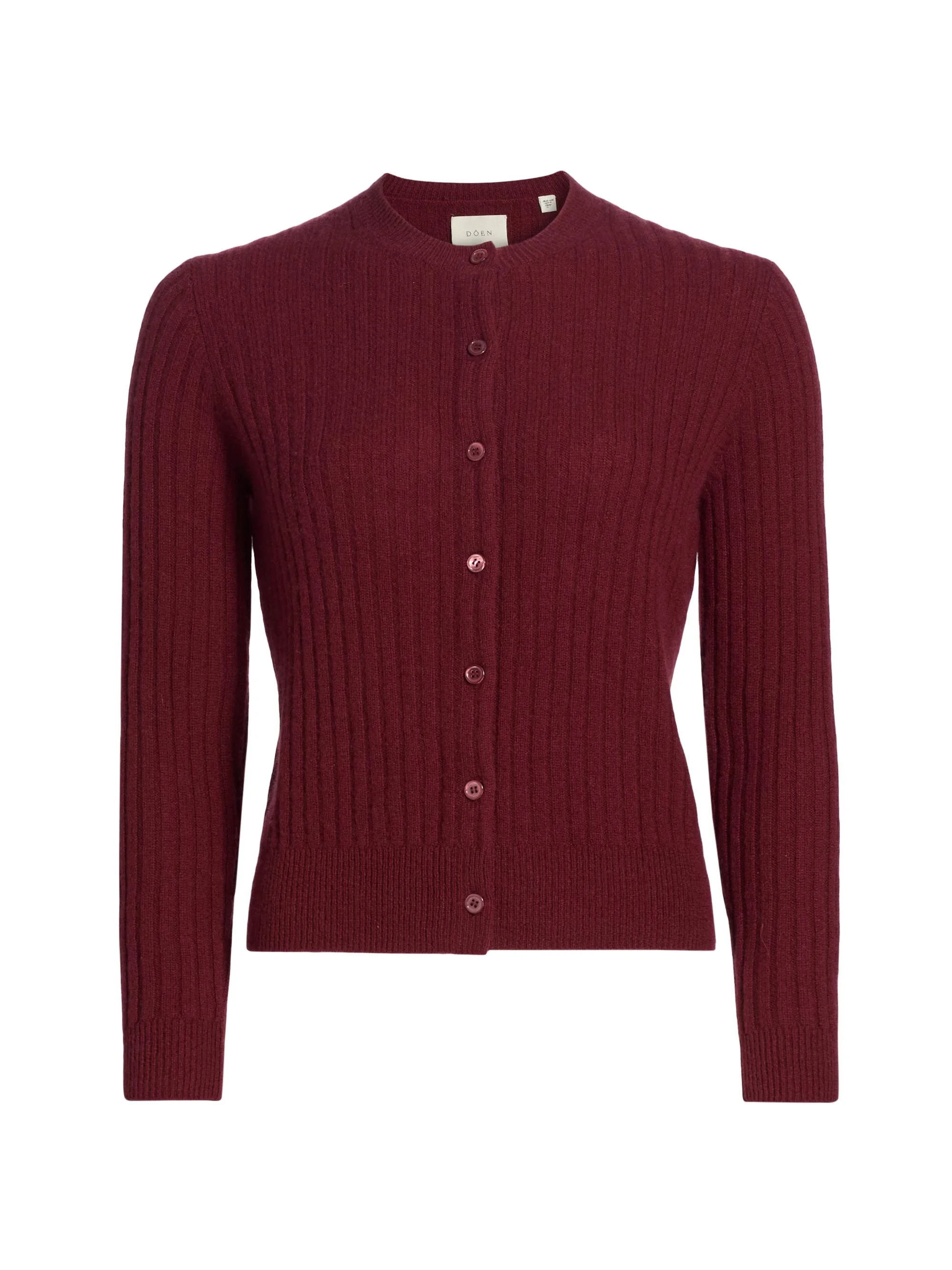Women's Danae Rib-Knit Cashmere Cardigan - Malbec - 1