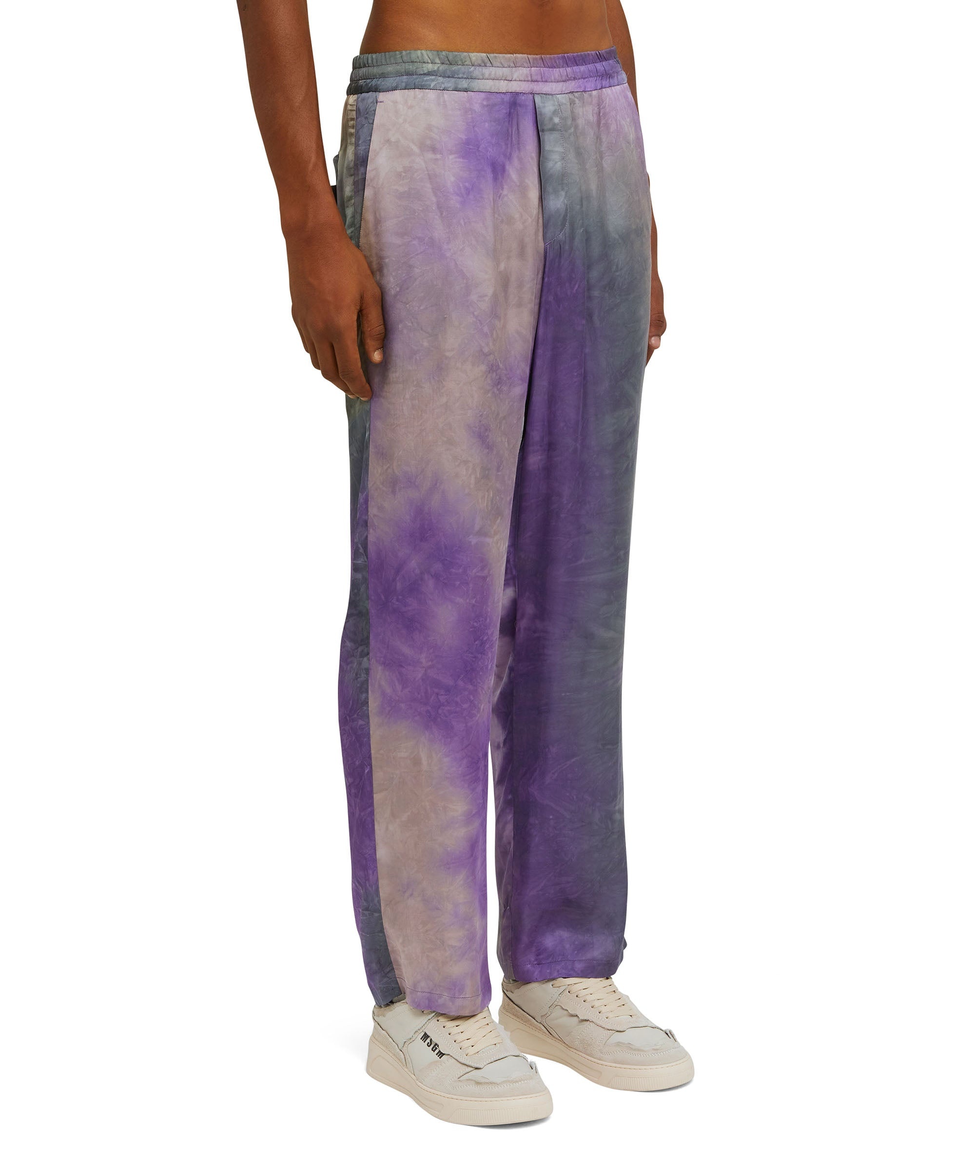 Tie-dye viscose fluid pants with straight legs - 4