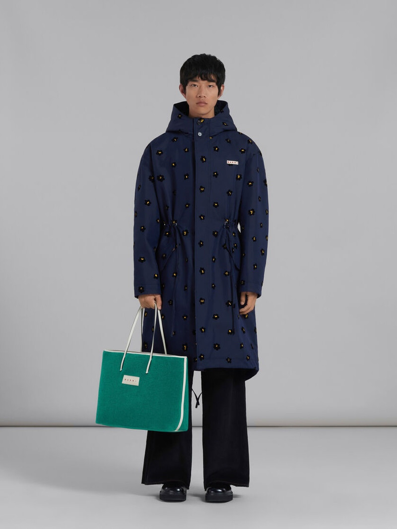 Marni SMALL REVERSIBLE JANUS SHOPPING BAG IN GREEN FELT AND COTTON outlook