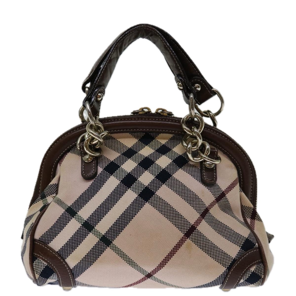 Burberry Nova Check Blue Label Hand Bag Canvas Beige - 2
