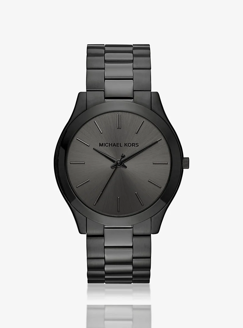 Oversized Slim Runway Black-Tone Watch - 1