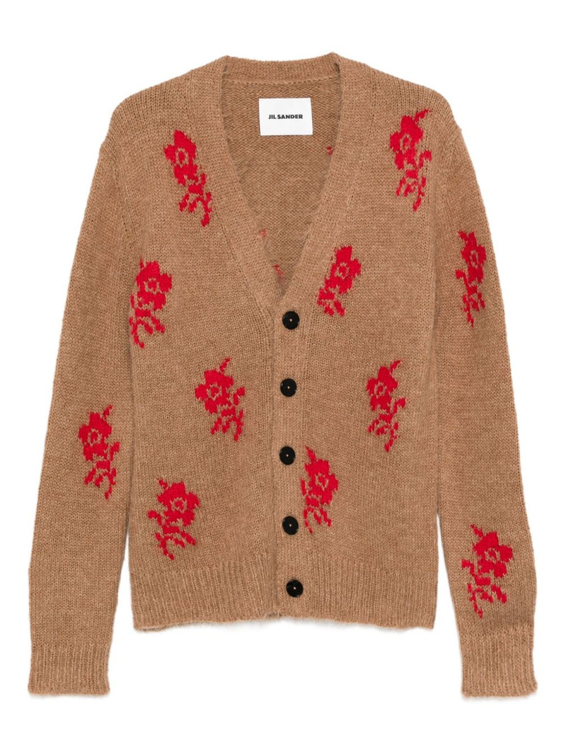 rose-detailed cardigan 1