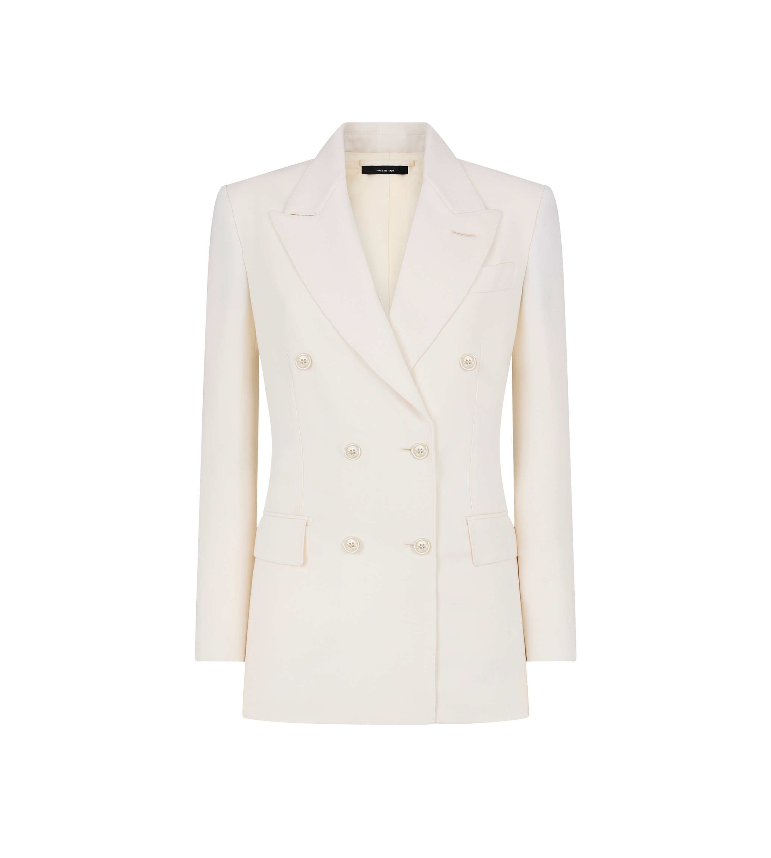 WOOL AND SILK BLEND TWILL "WALLIS" DOUBLE BREASTED JACKET - 1