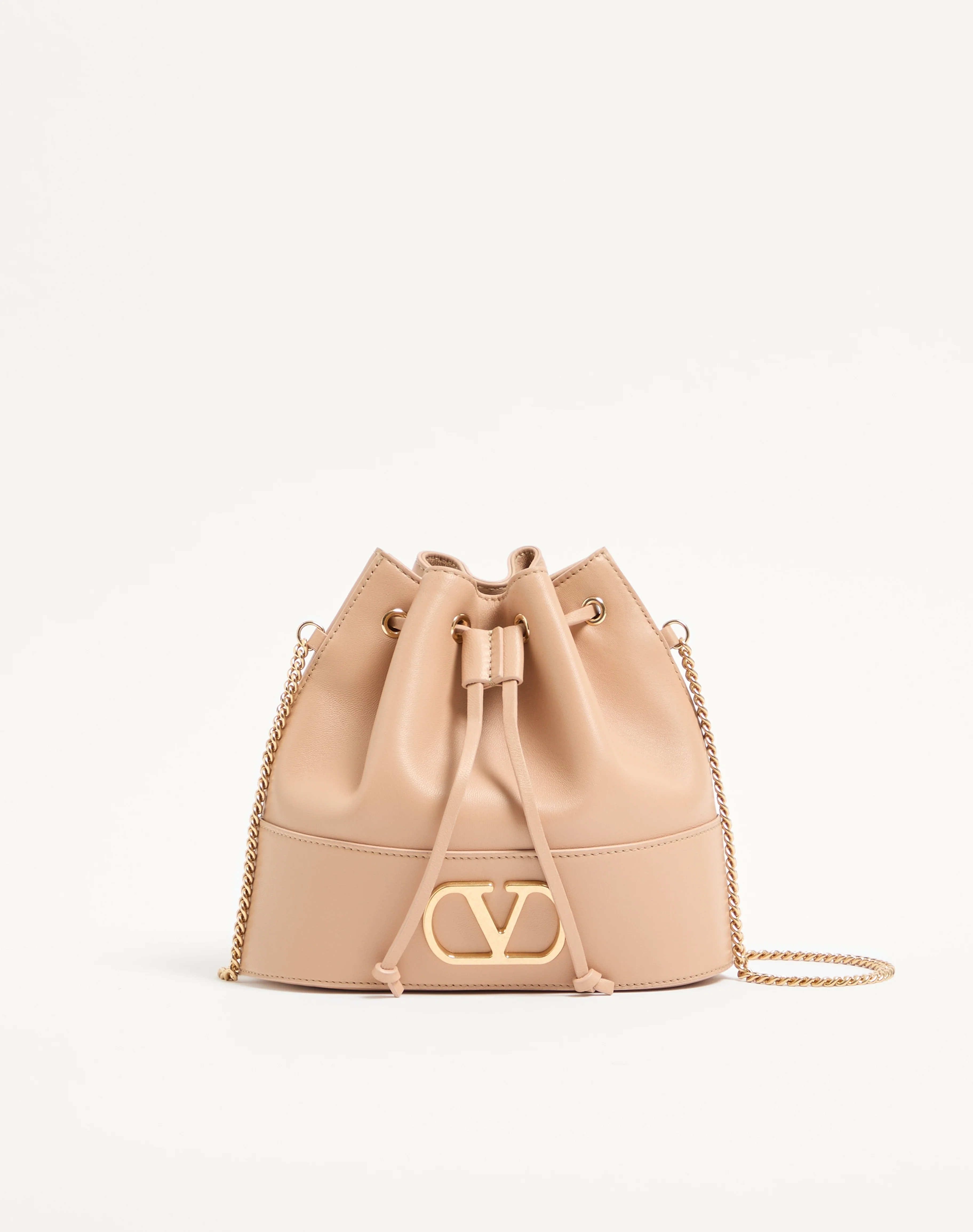 MINI VLOGO SIGNATURE BUCKET BAG IN NAPPA LEATHER - 1