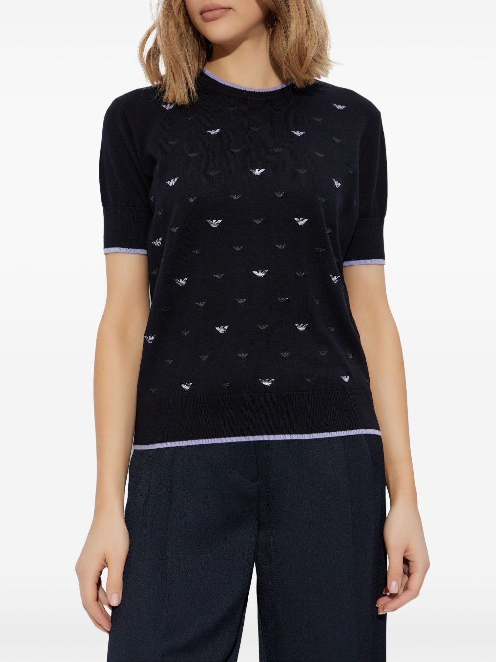 eagle-embroidered top - 3