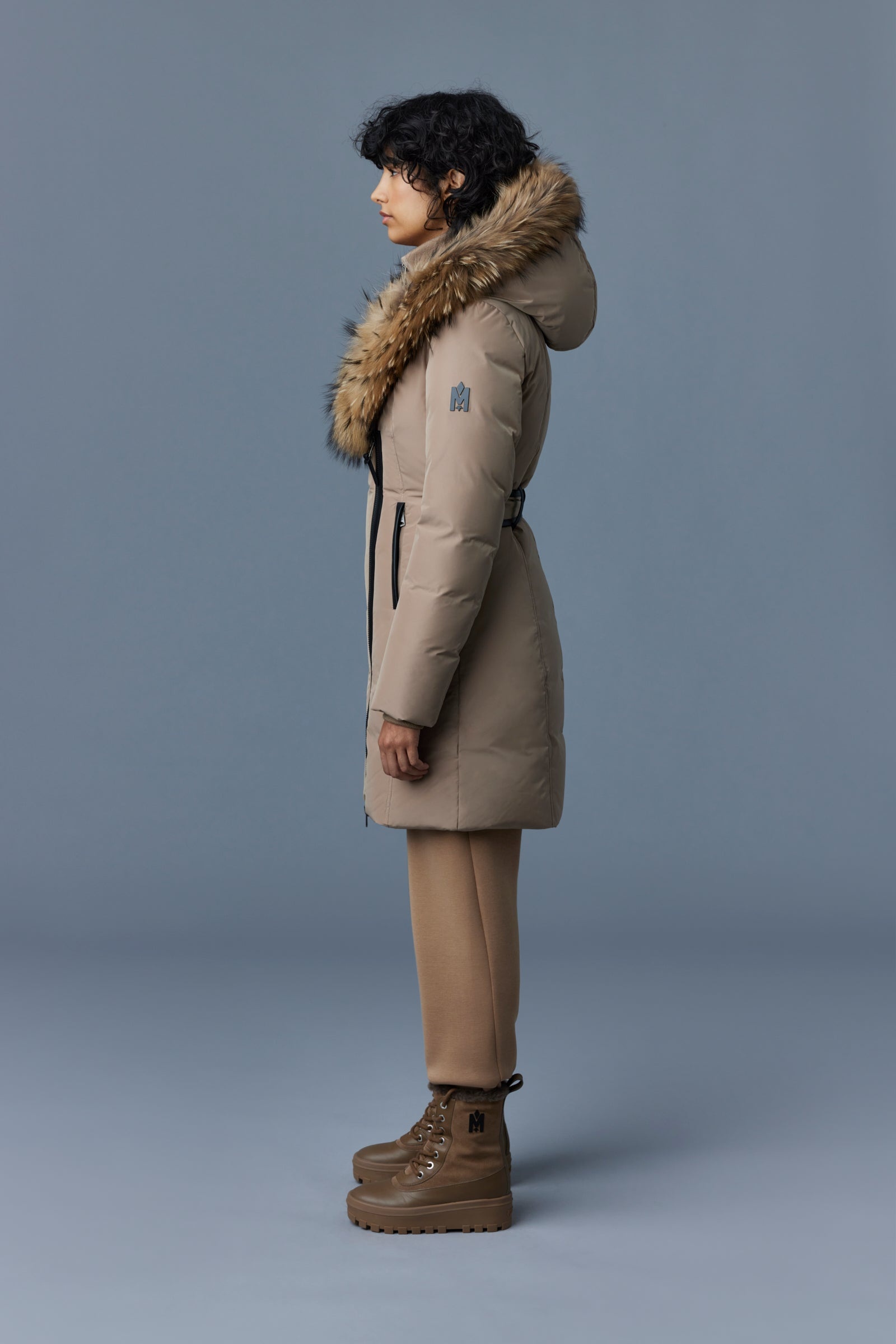 KAY down coat with natural fur Signature Mackage Collar - 3